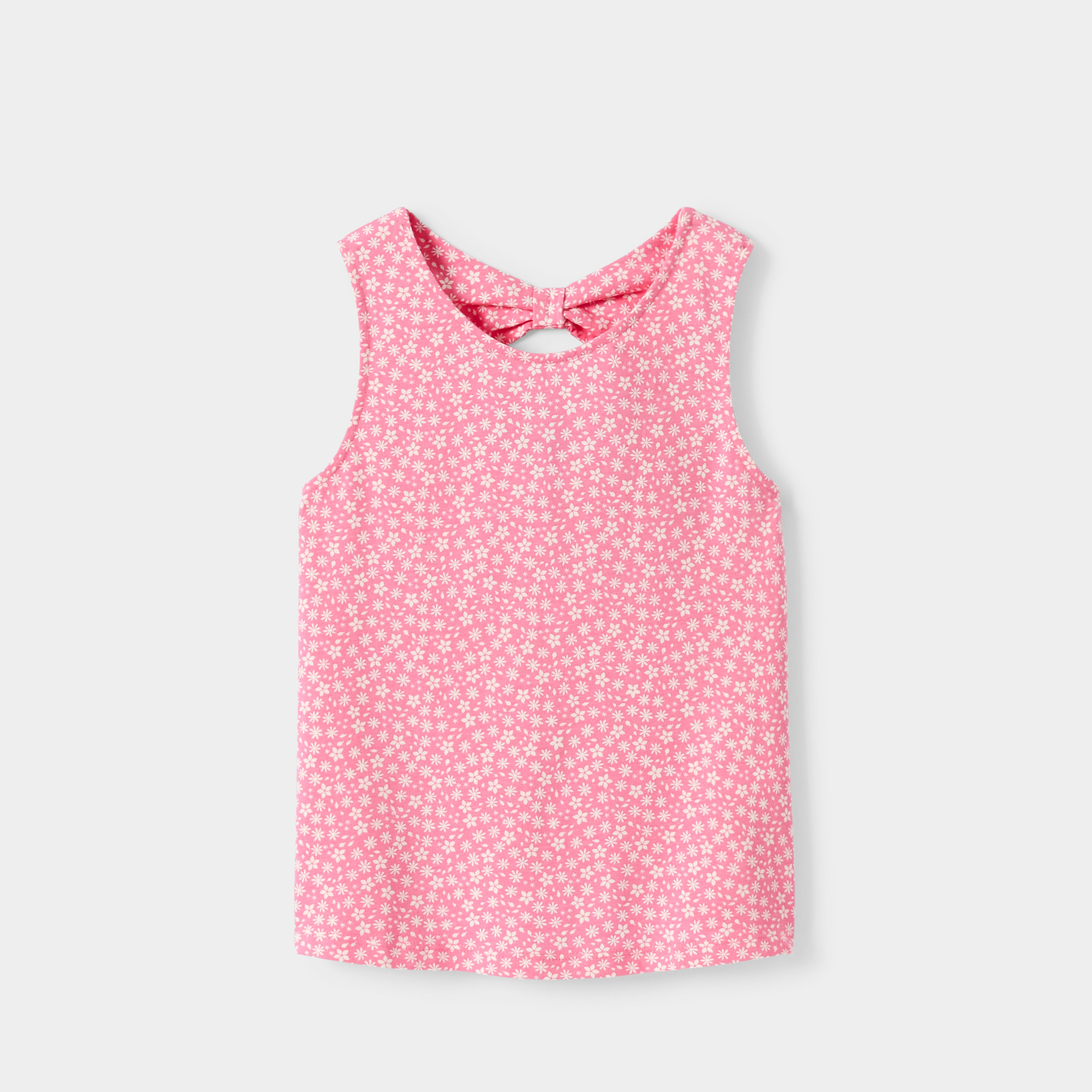 Débardeur jersey fleuri rose fille - Imprimé rose
