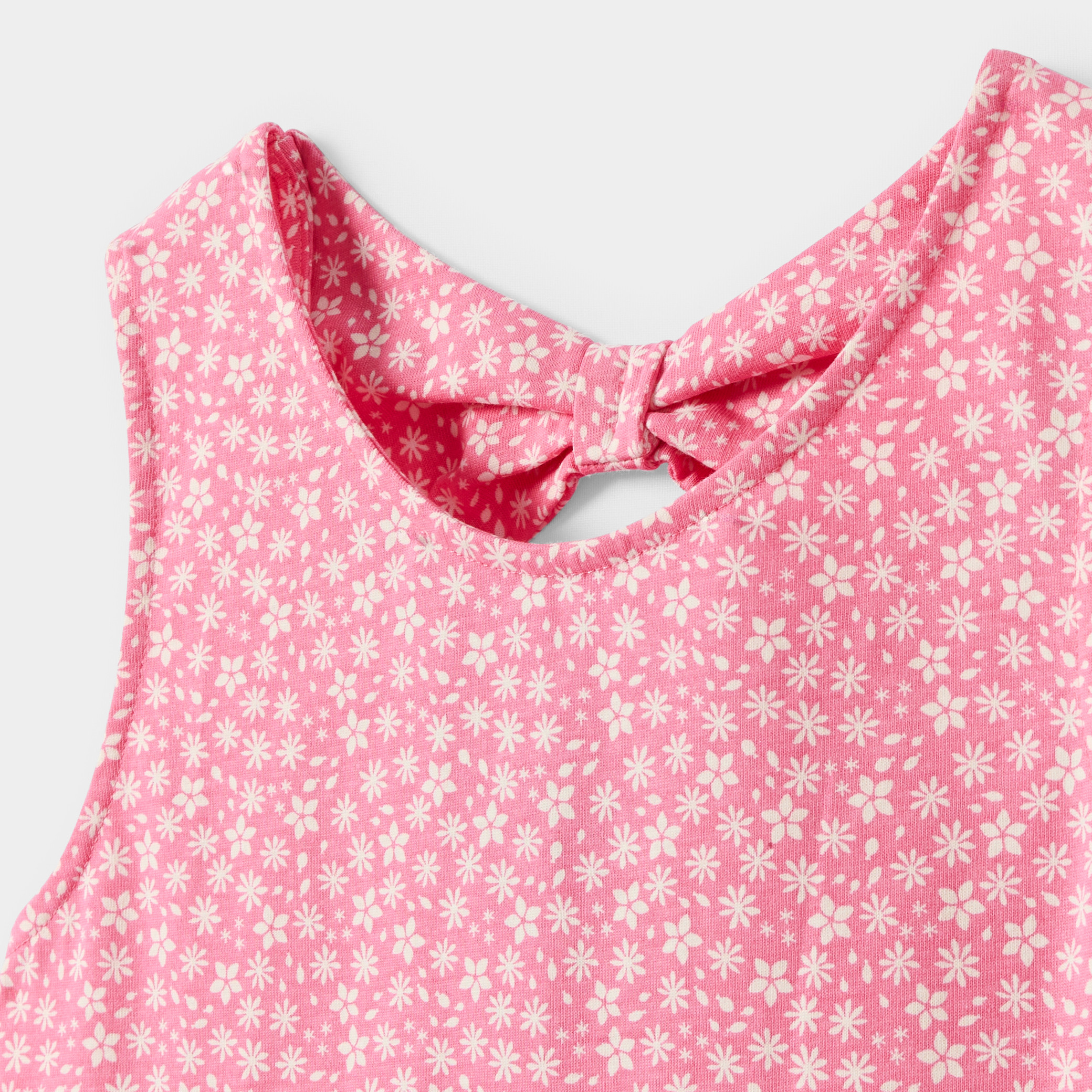 Débardeur jersey fleuri rose fille - Imprimé rose