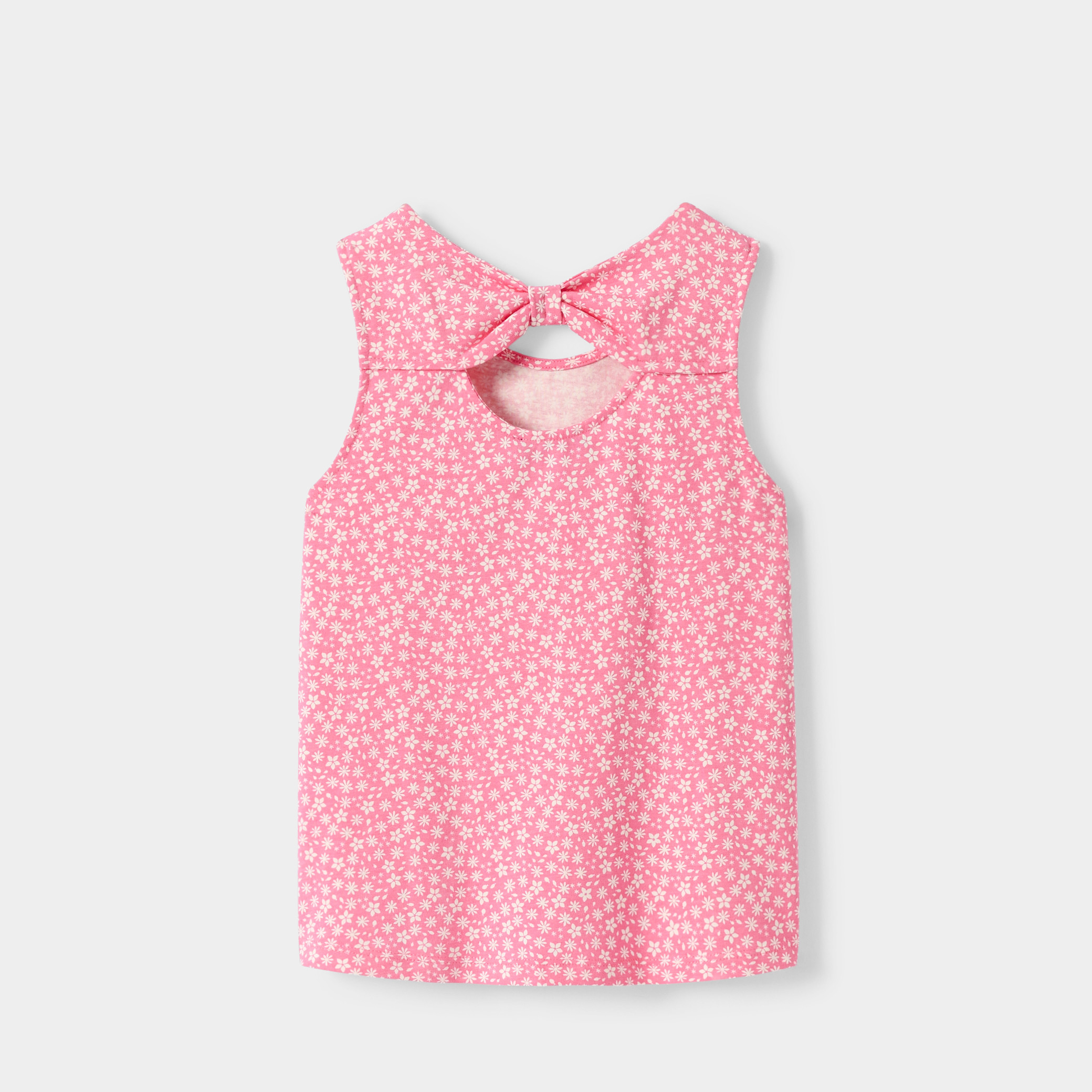 Débardeur jersey fleuri rose fille - Imprimé rose
