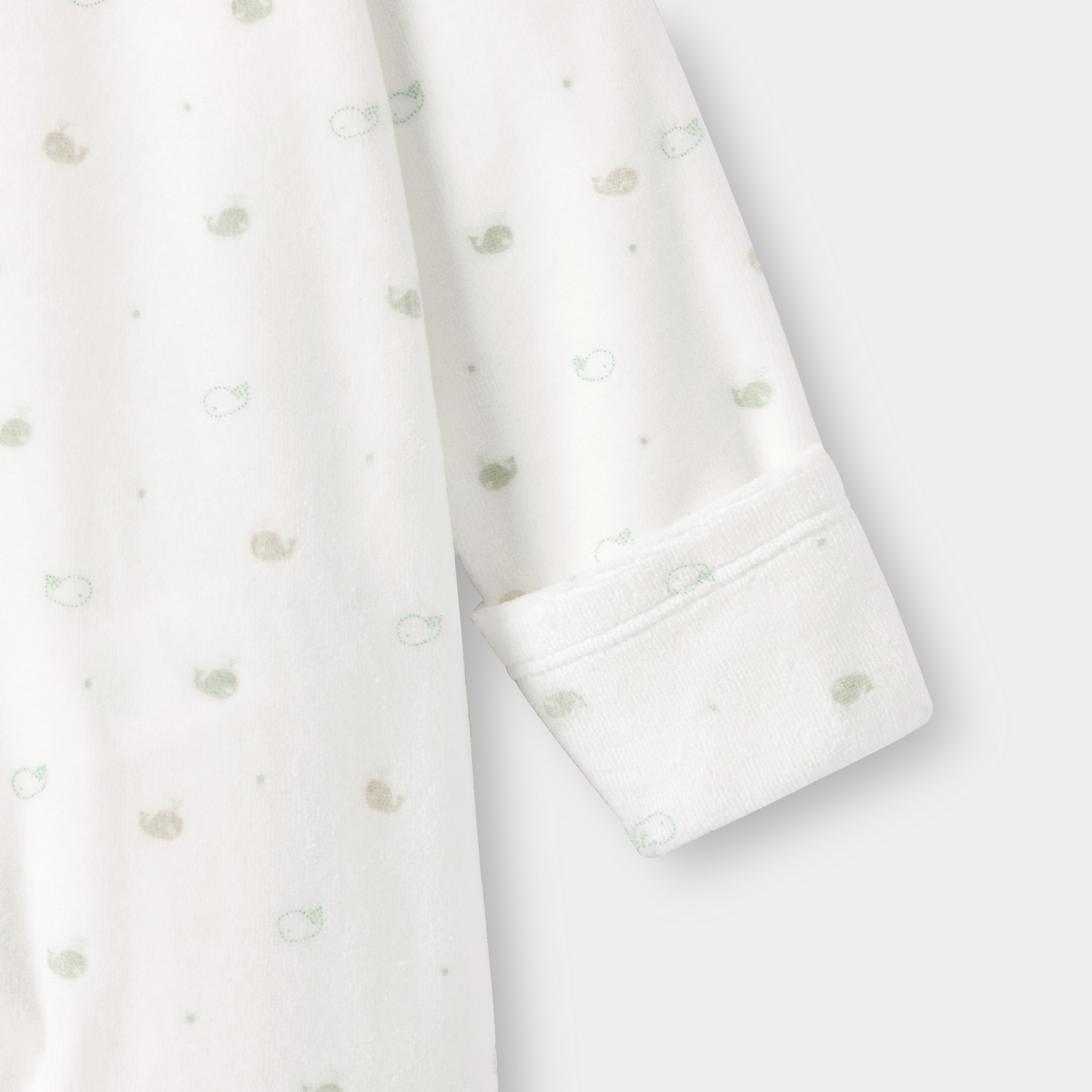 Dors-bien en velours blanc bébé garçon - Imprimé multicolore