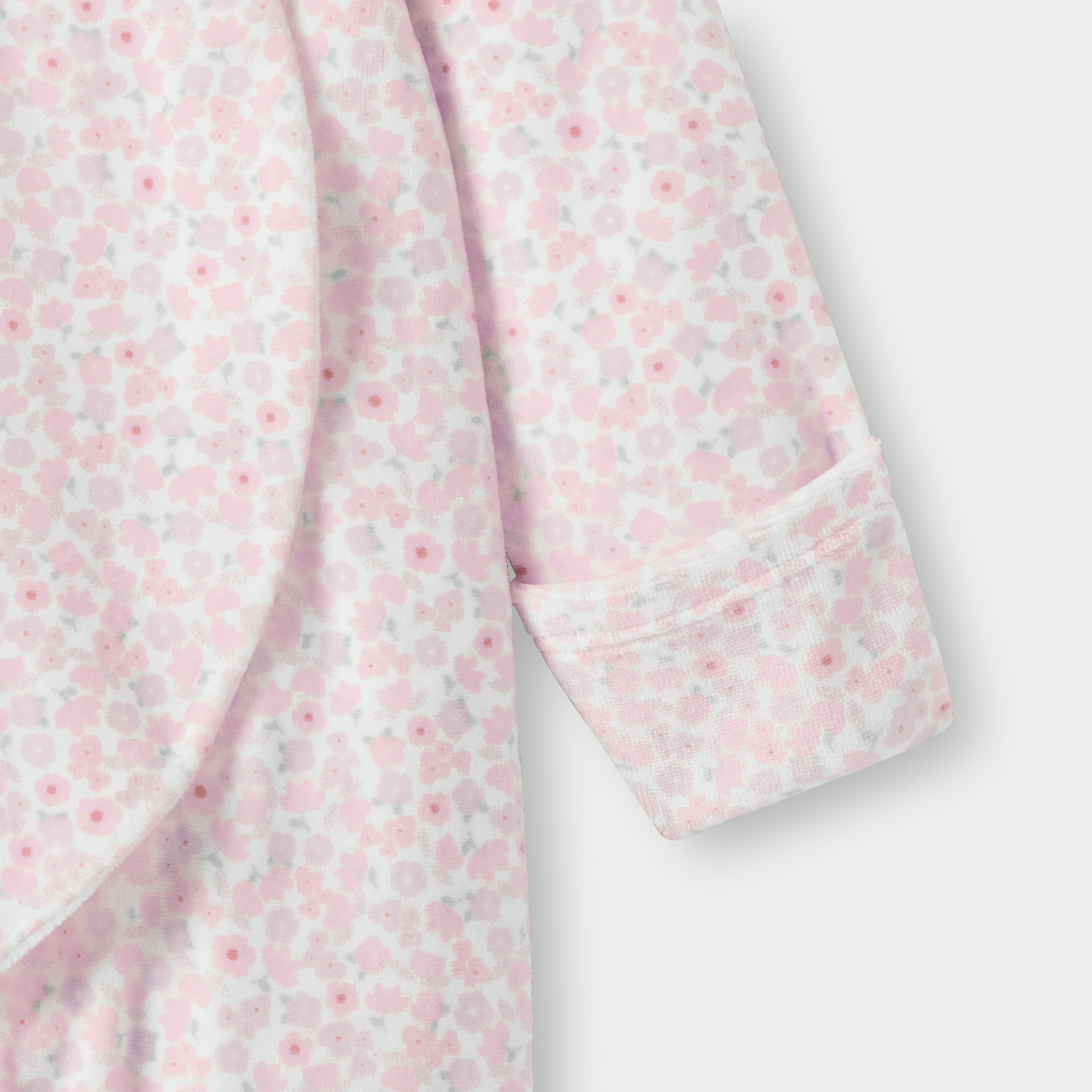 Dors-bien rose fleuri bébé fille - Imprimé blanc