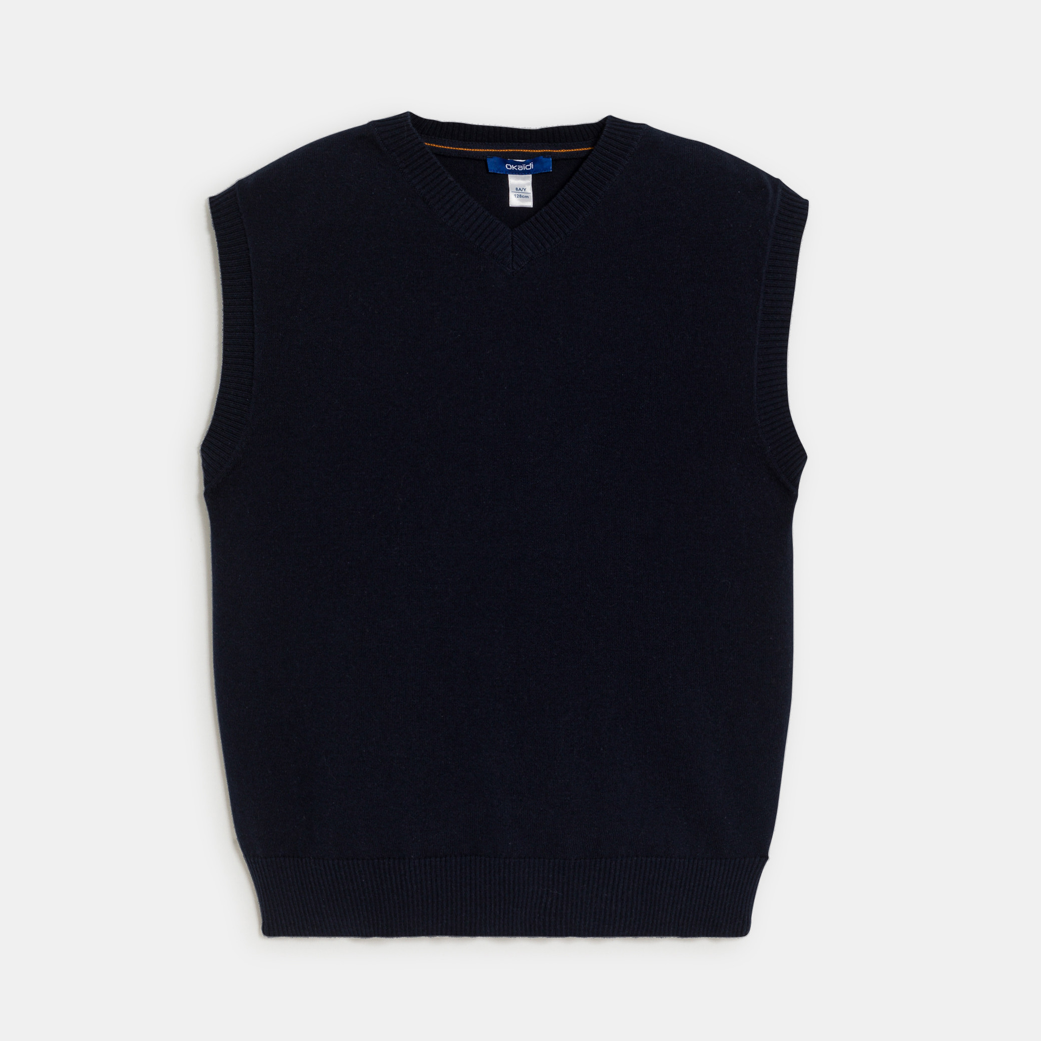 Pull sans manches col V bleu marine Garçon - Bleu marine