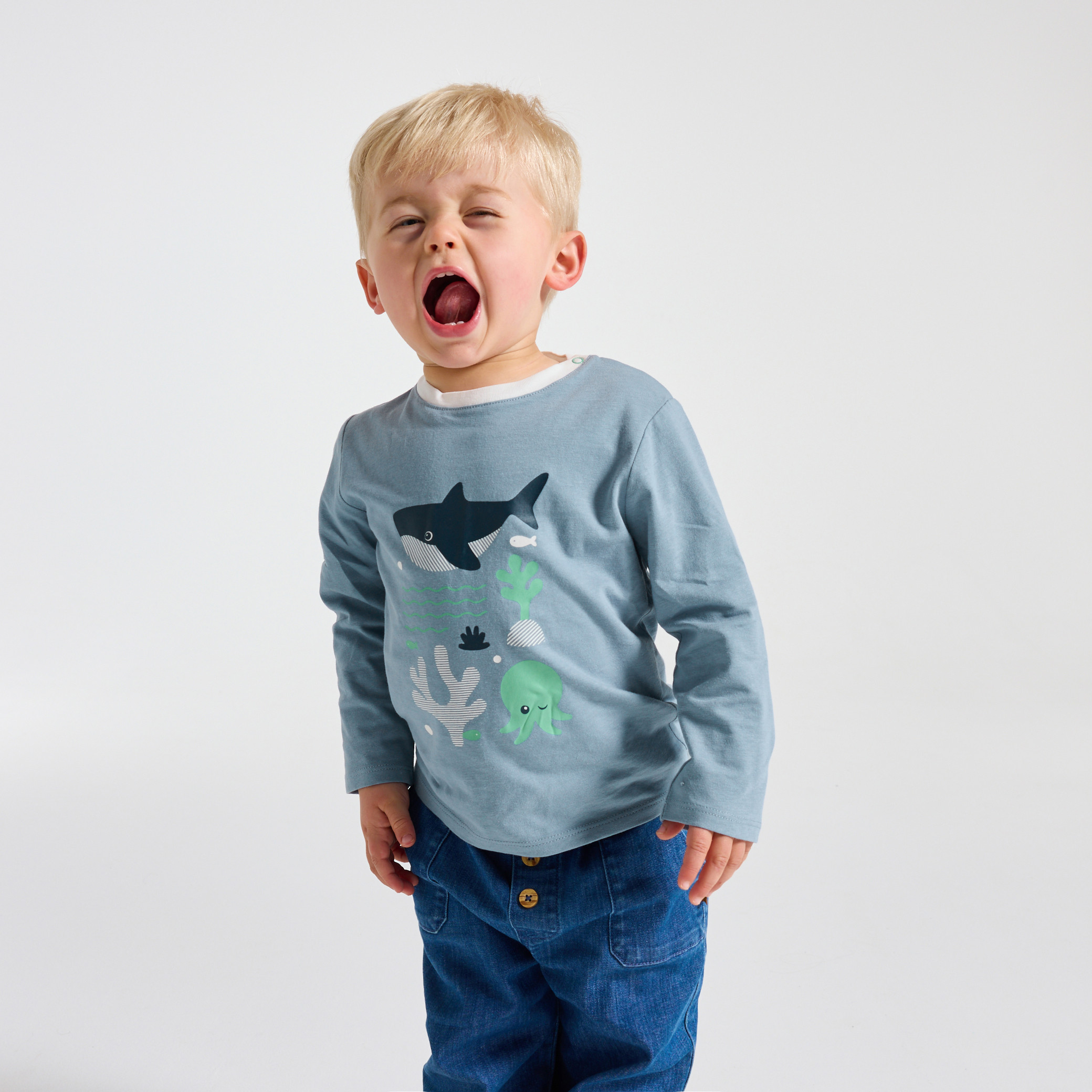 T-shirt marin bébé garçon bleu - Bleu horizon