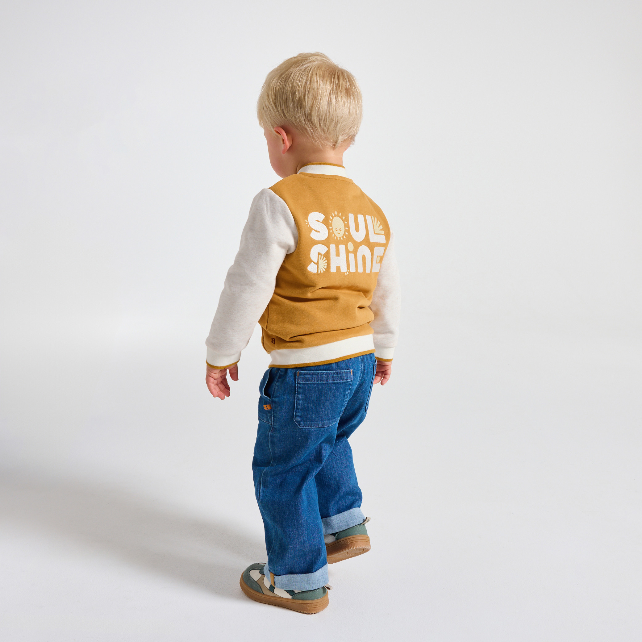 Sweat zippé jaune bébé garçon - Jaune Safran