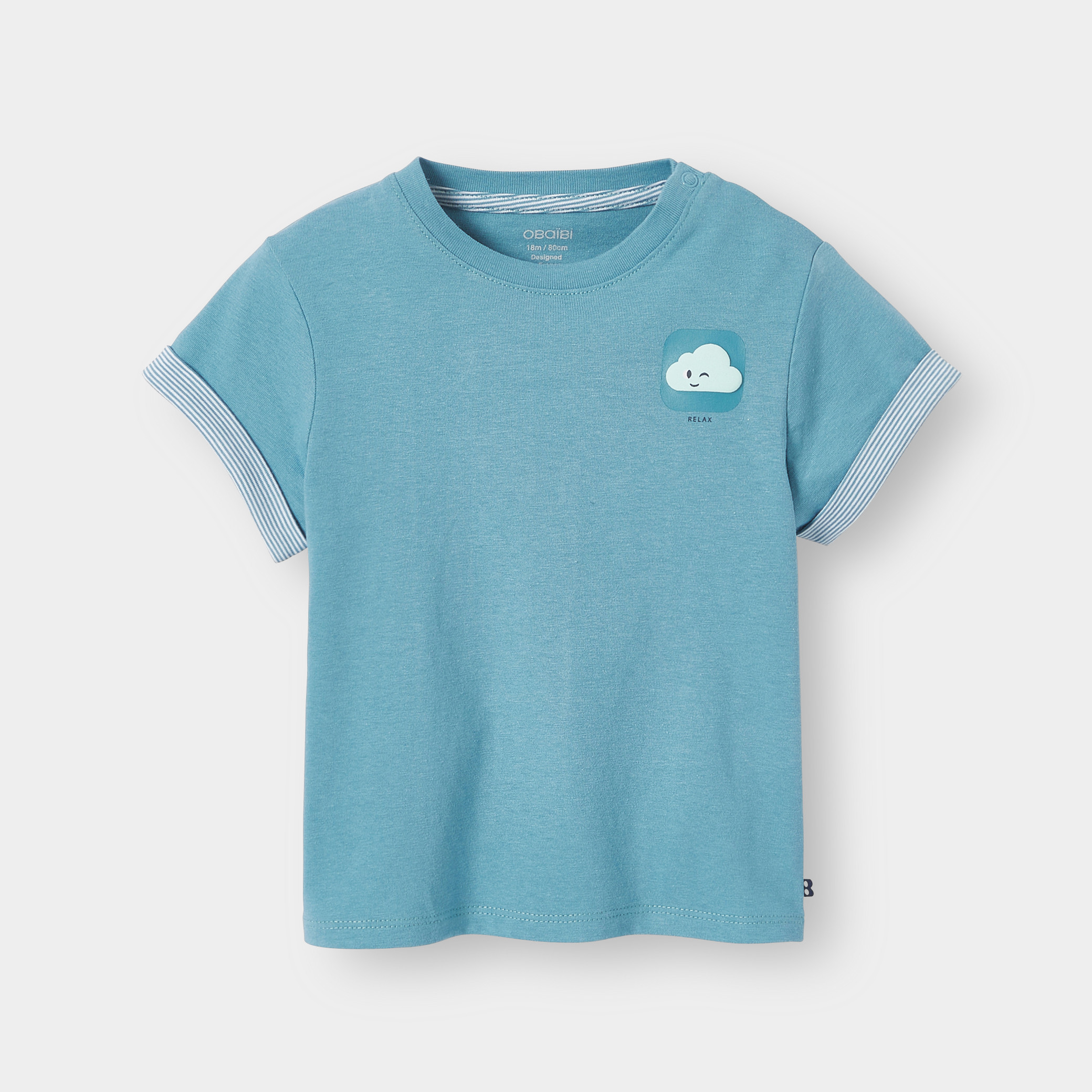 T-shirt à motif bleu bébé garçon - Bleu Mineral