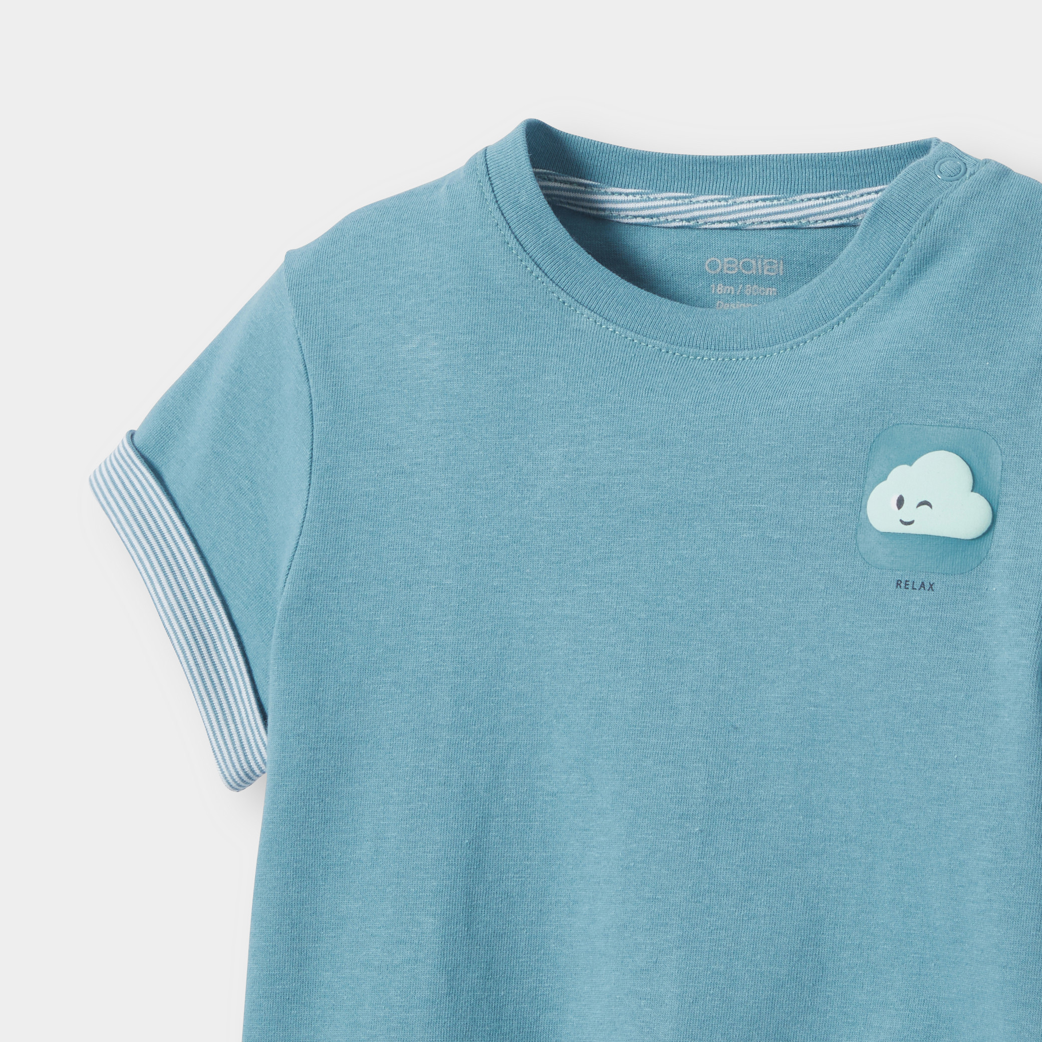 T-shirt à motif bleu bébé garçon - Bleu Mineral