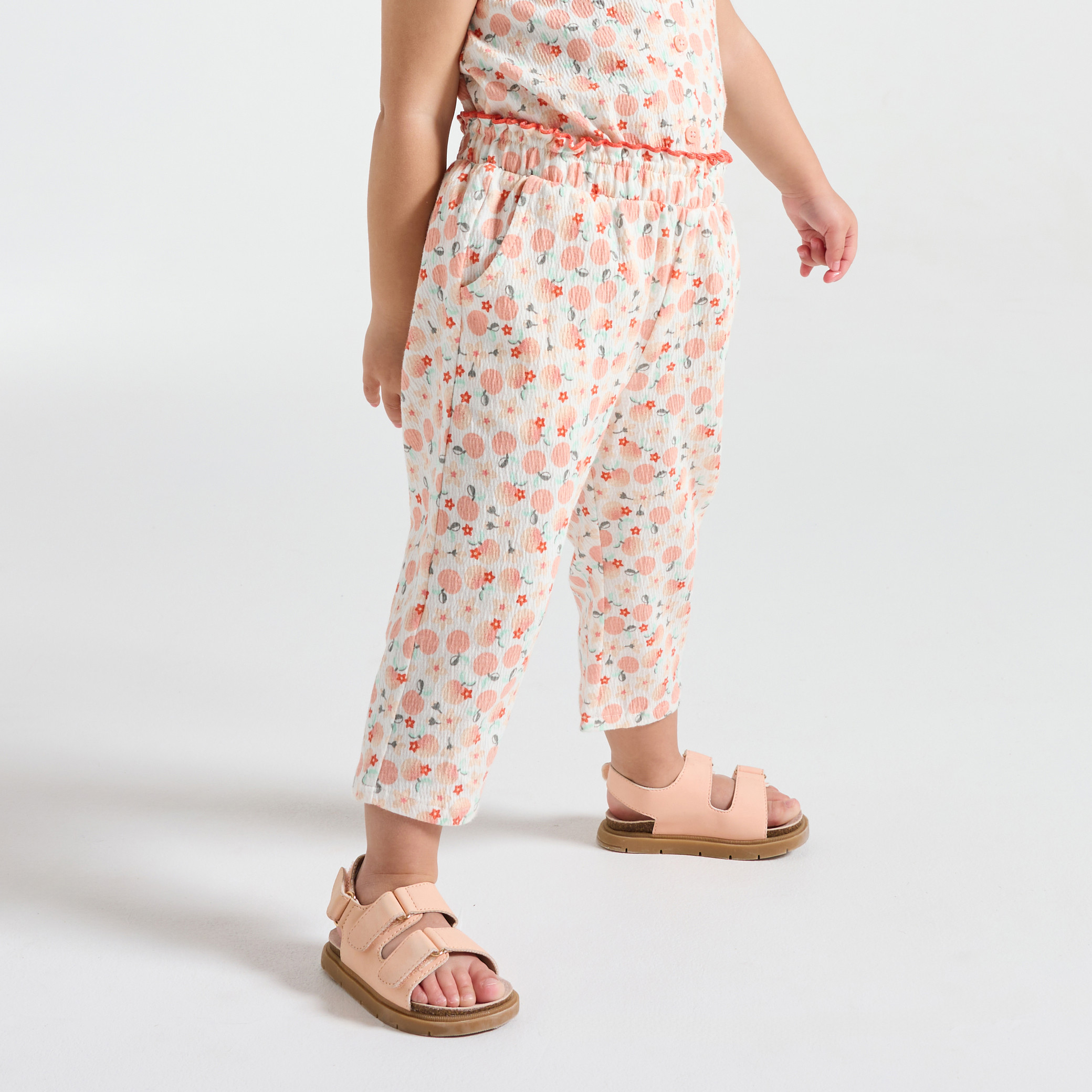 Pantalon large fruits orange bébé fille - Imprimé orange