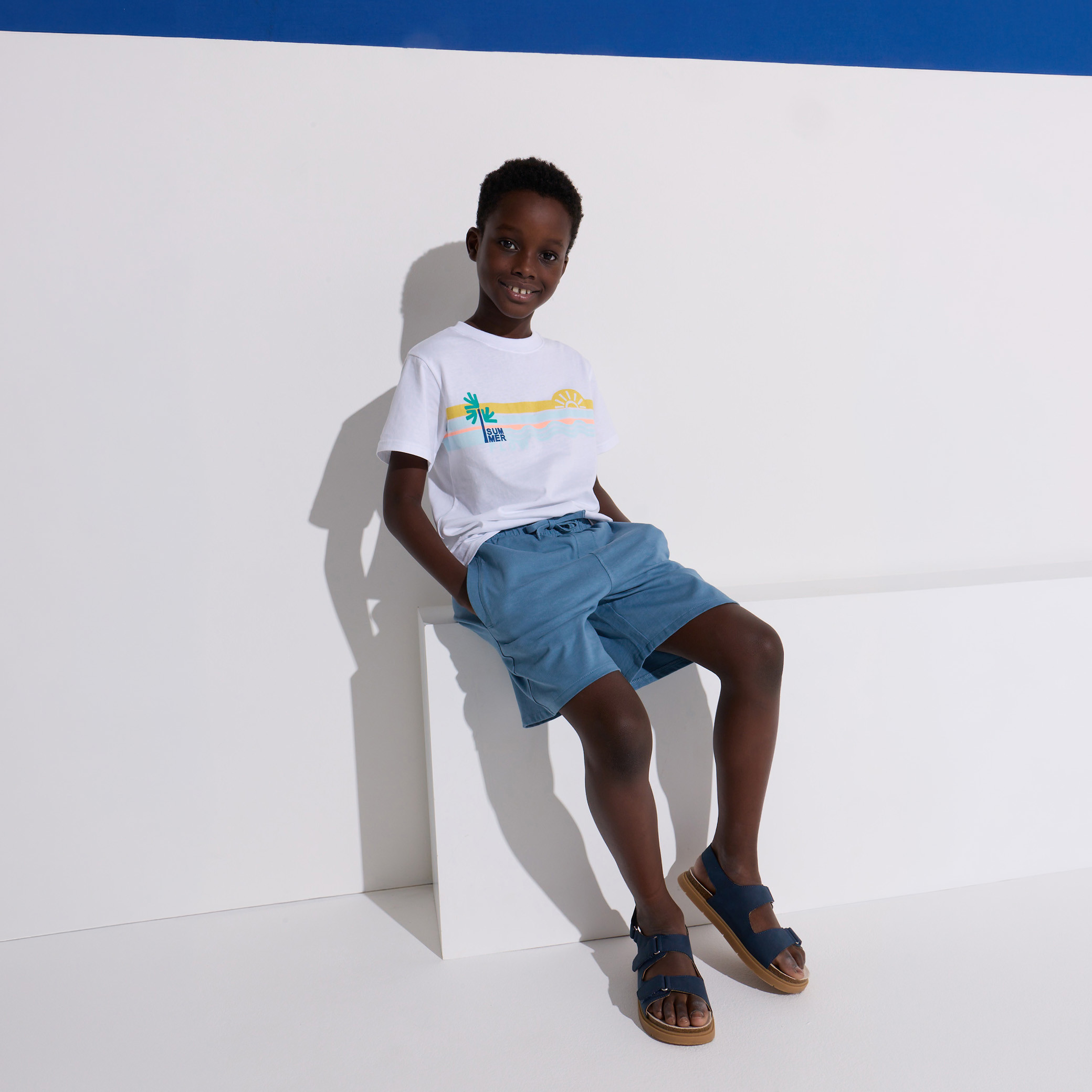 Bermuda bleu garçon - Bleu ardoise