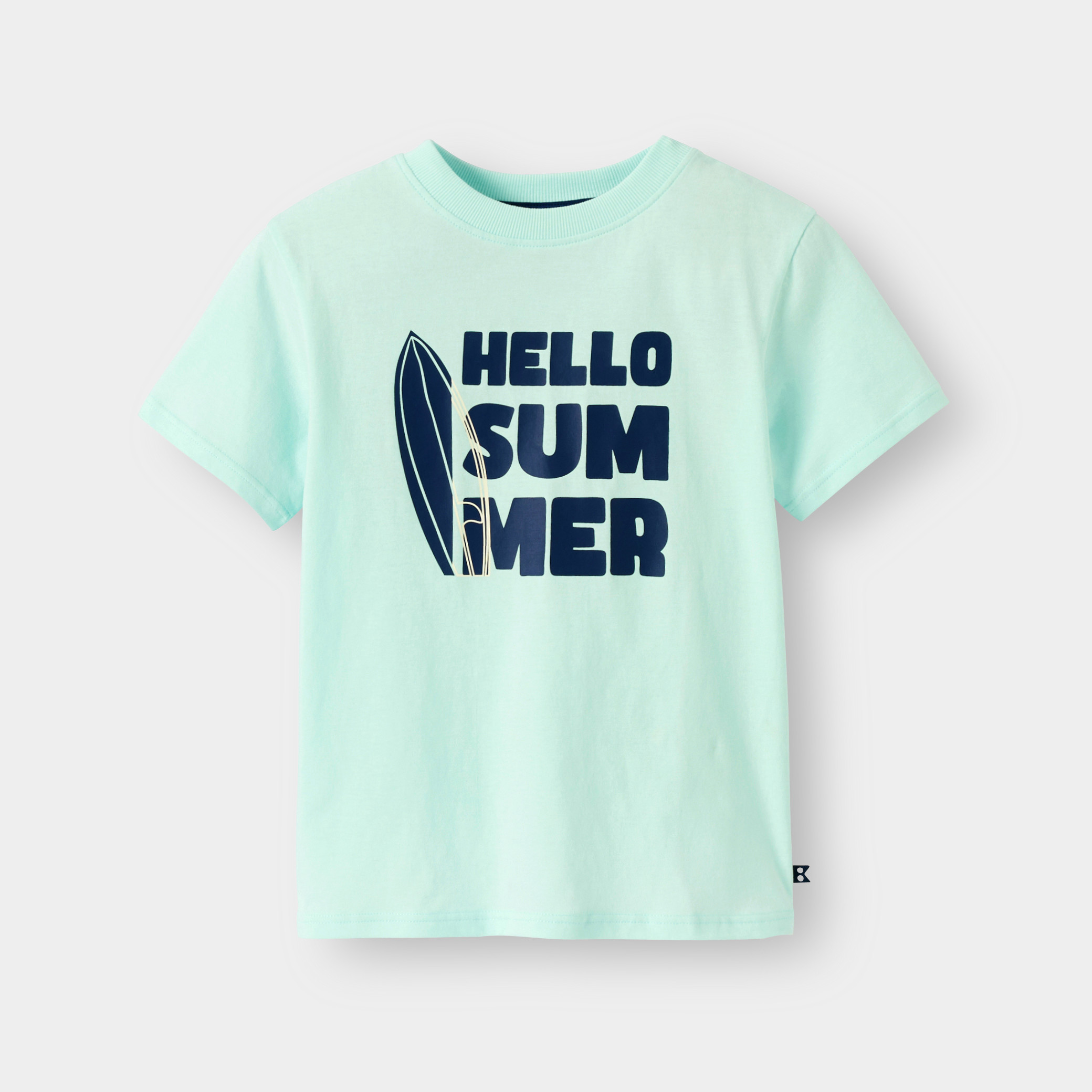 T-shirt vert à message garçon - Vert aqua