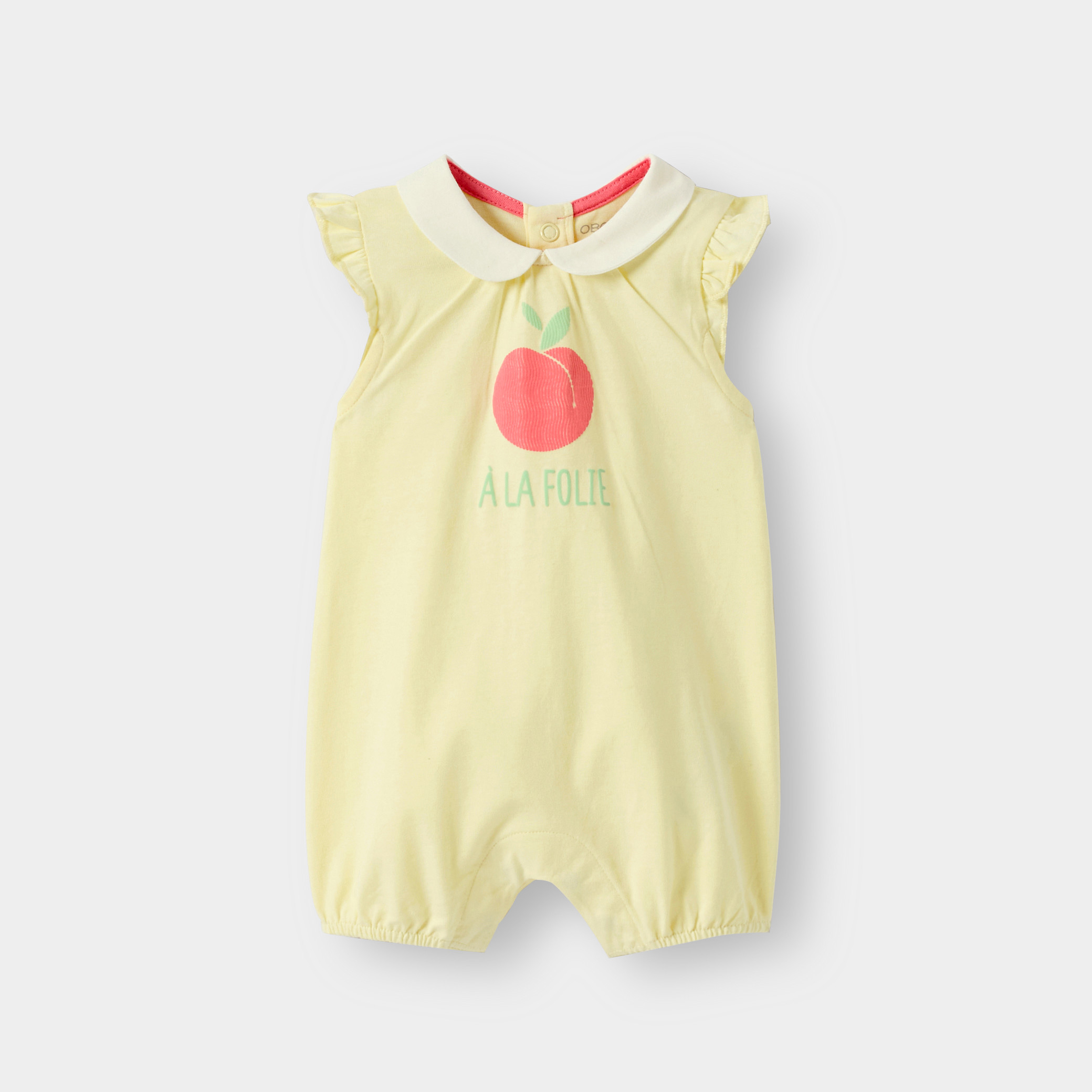 Barboteuse jaune bébé fille - Jaune crème