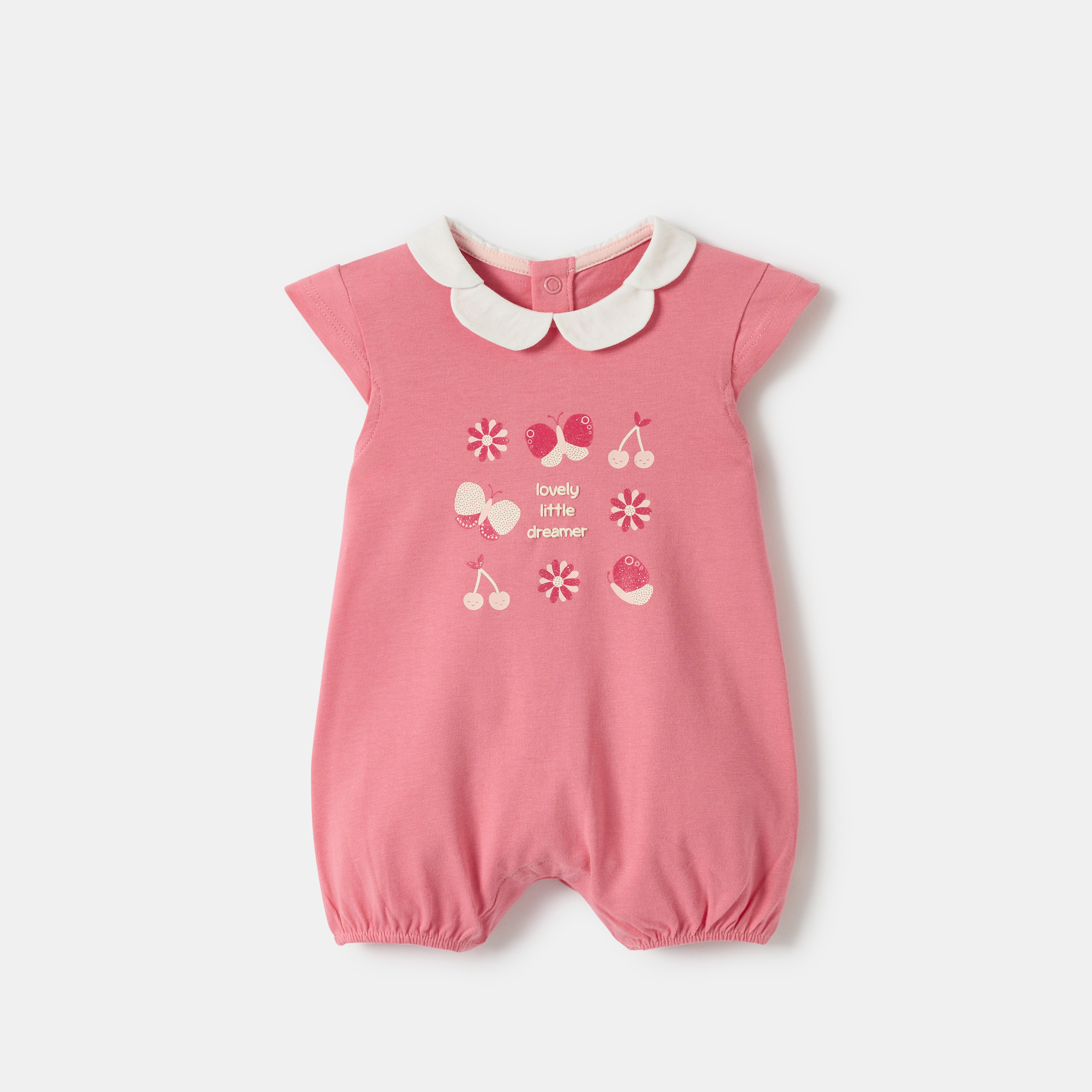 Barboteuse rose bébé fille - Rose Camélia