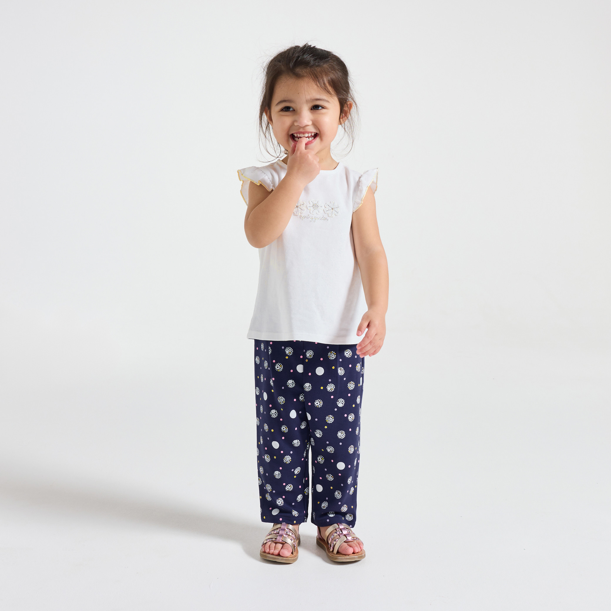 Ensemble bleu imprimé fleuri bébé fille - Imprimé bleu