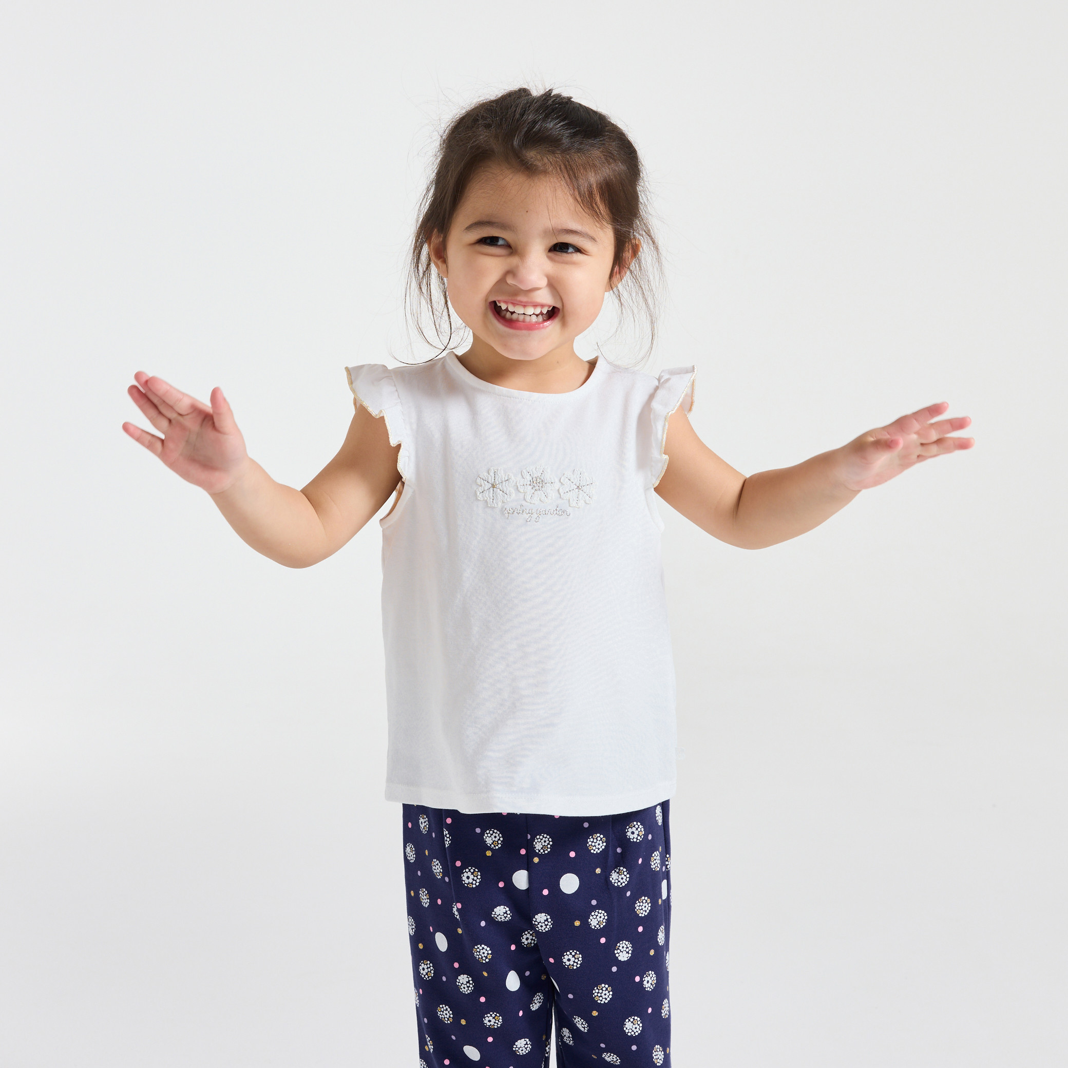 Ensemble bleu imprimé fleuri bébé fille - Imprimé bleu