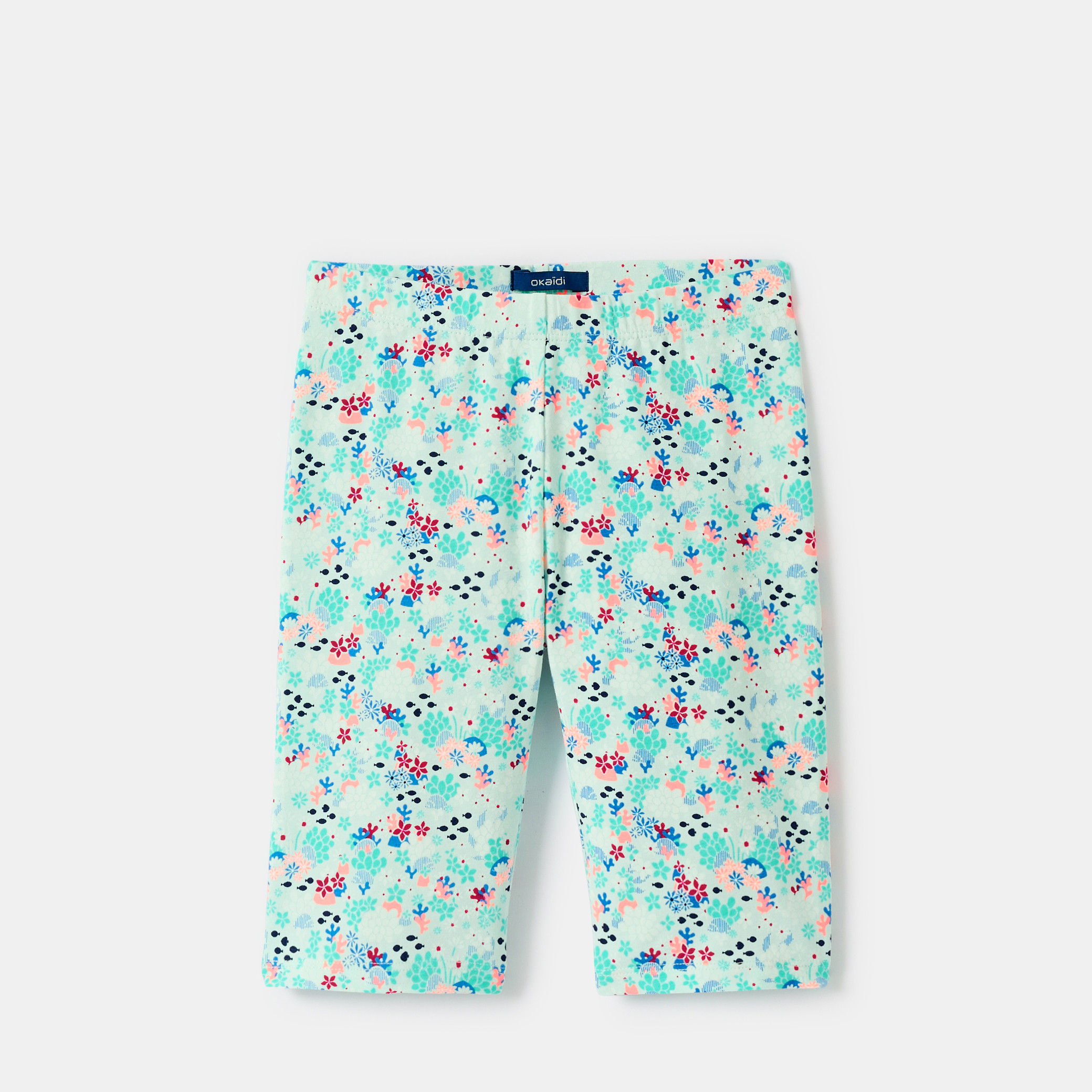 Legging rose fleuri fille - Imprimé vert