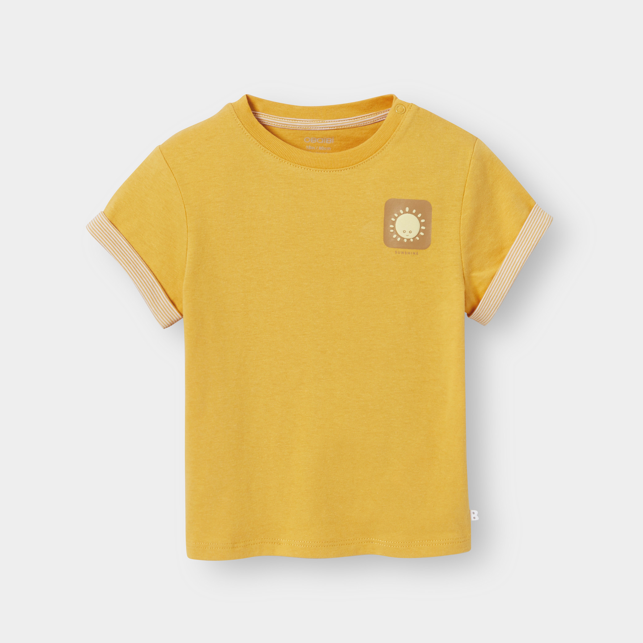 T-shirt à motif bleu bébé garçon - Jaune Miel