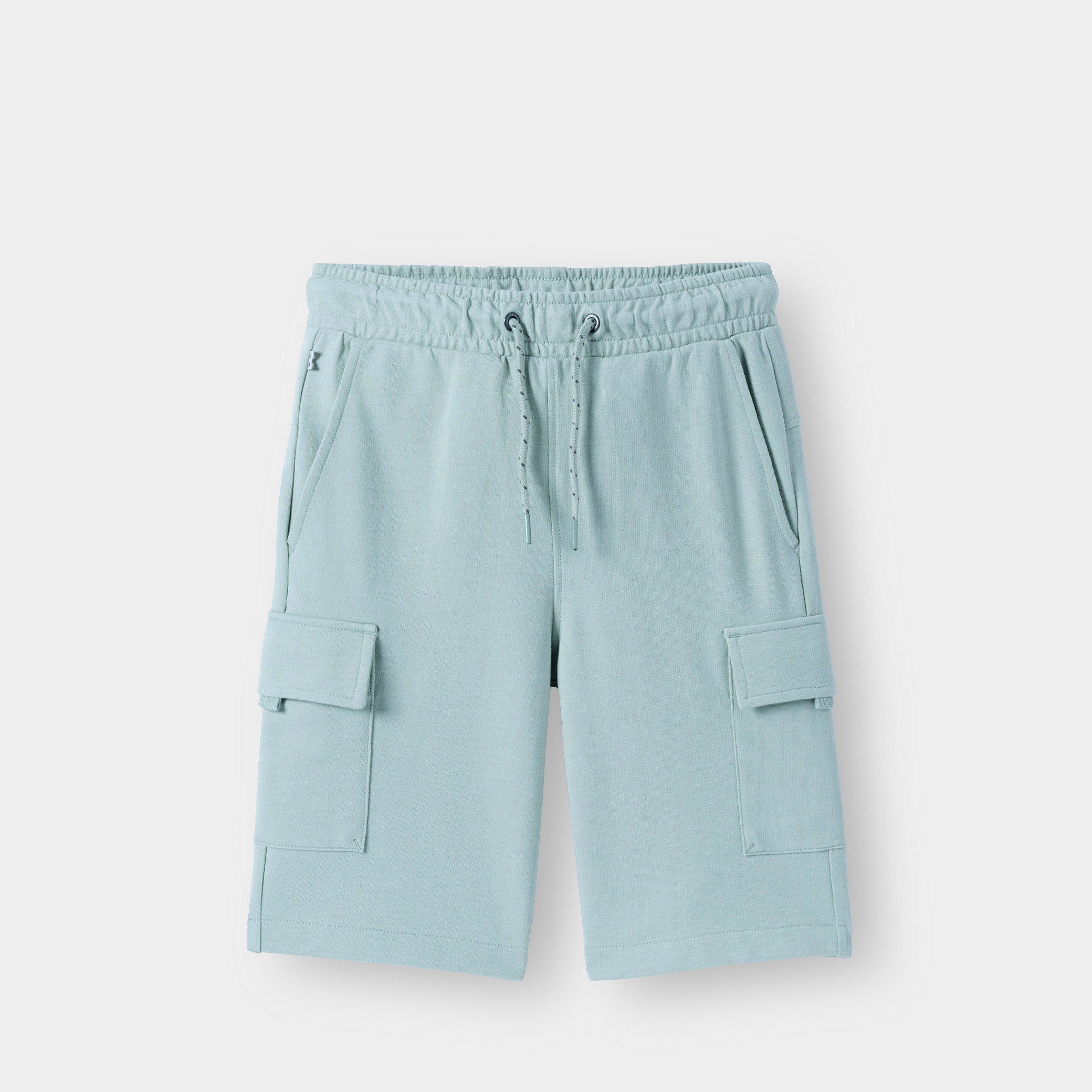 Bermuda cargo molleton kaki garçon - Bleu gris