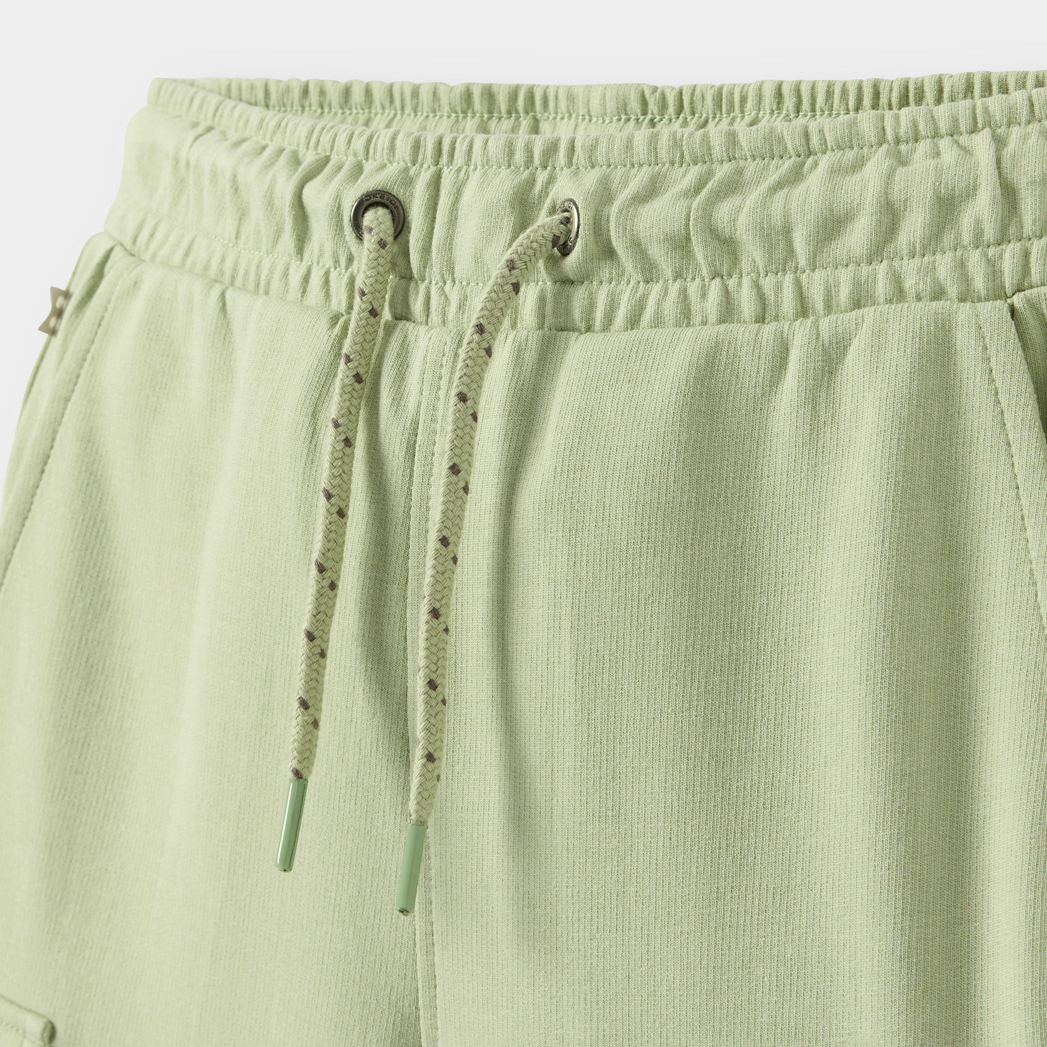 Bermuda cargo molleton kaki garçon - Vert Sauge