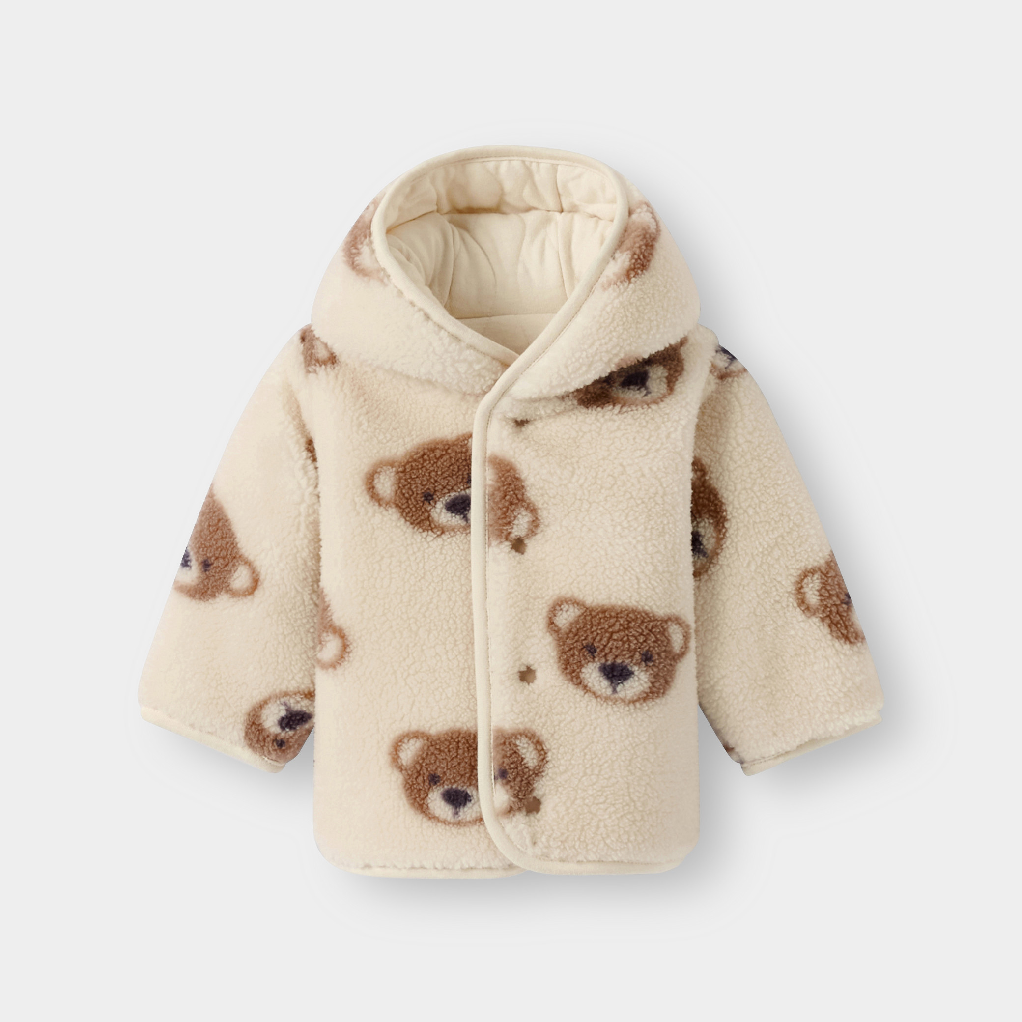Manteau réversible ours beige mixte bébé naissance - Ficelle