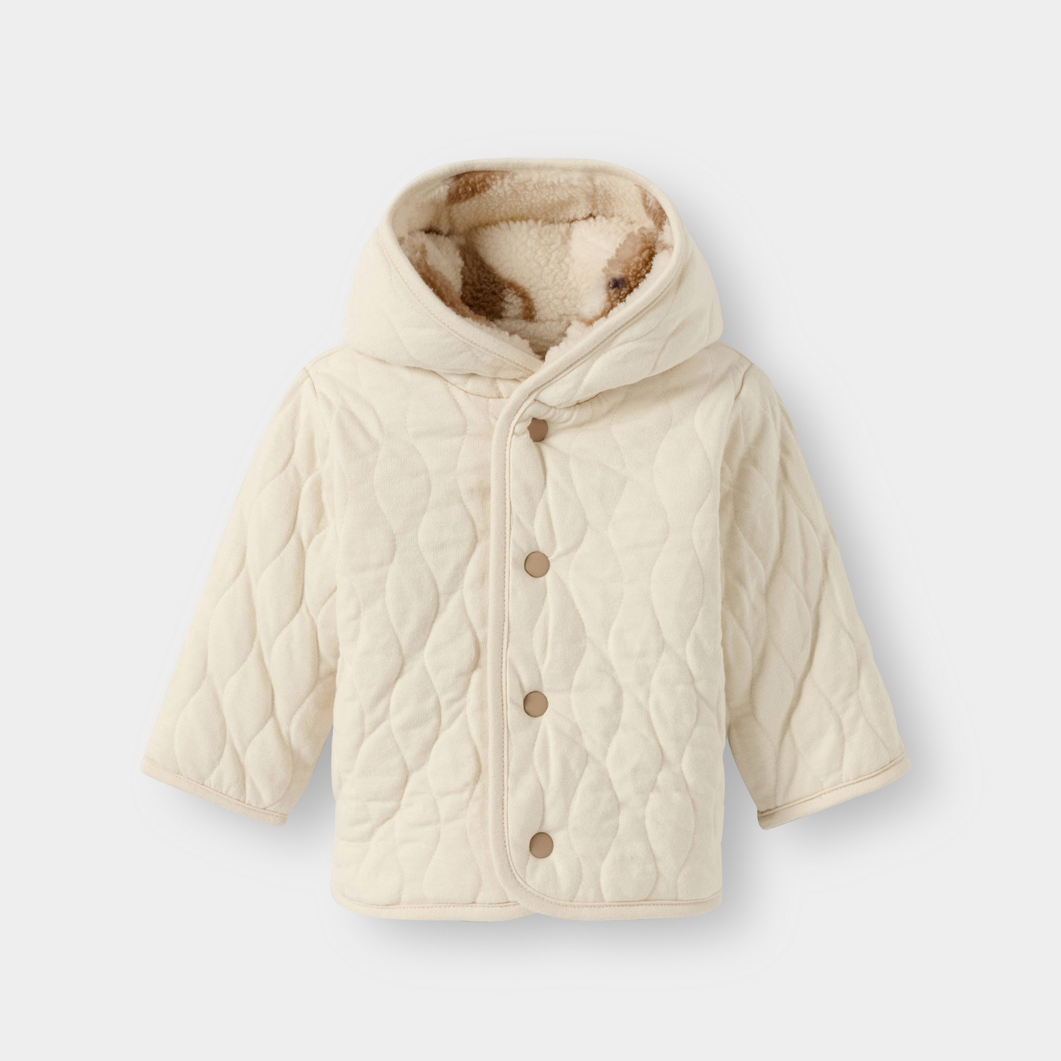 Manteau réversible ours beige mixte bébé naissance - Ficelle