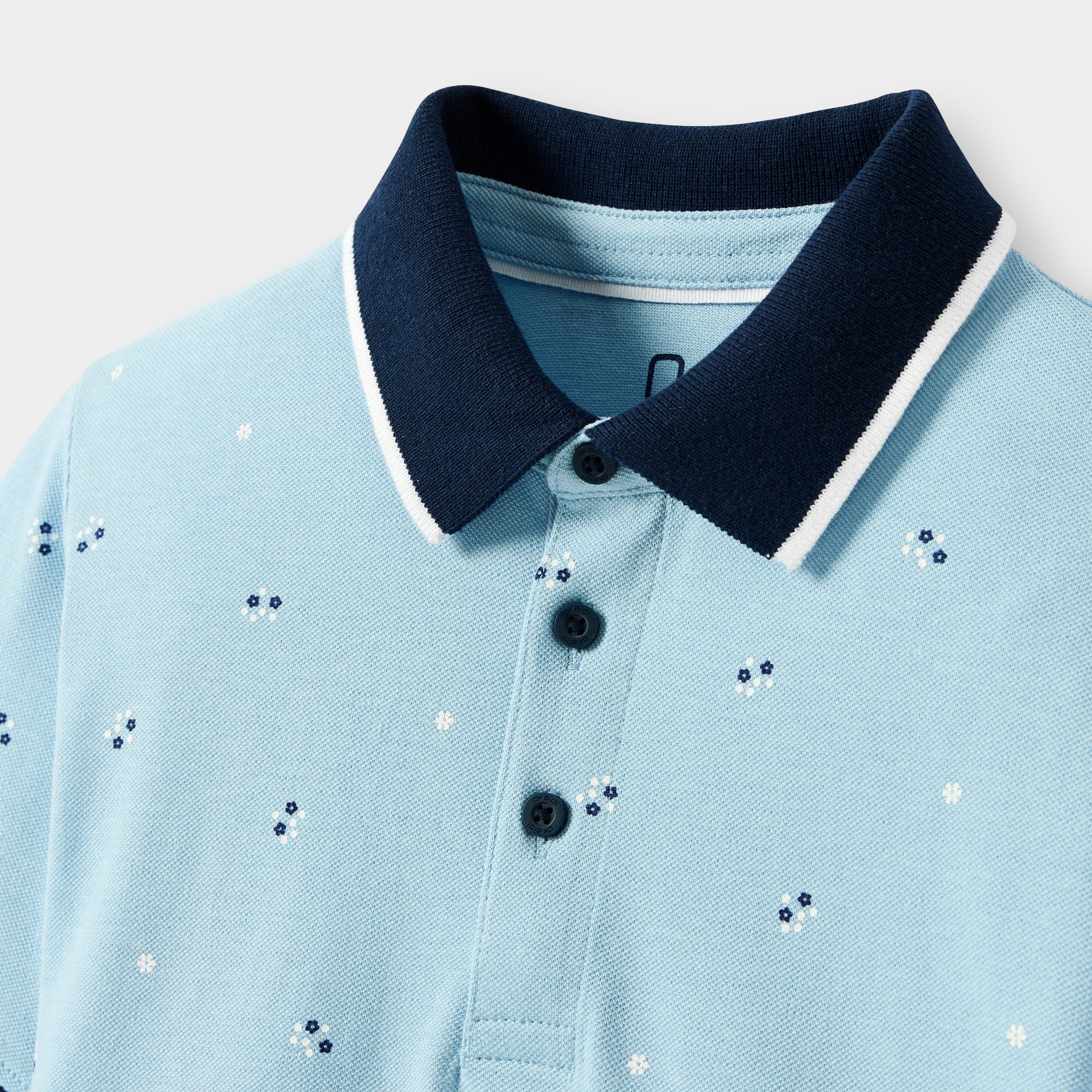 Polo bleu garçon - Bleu Céleste