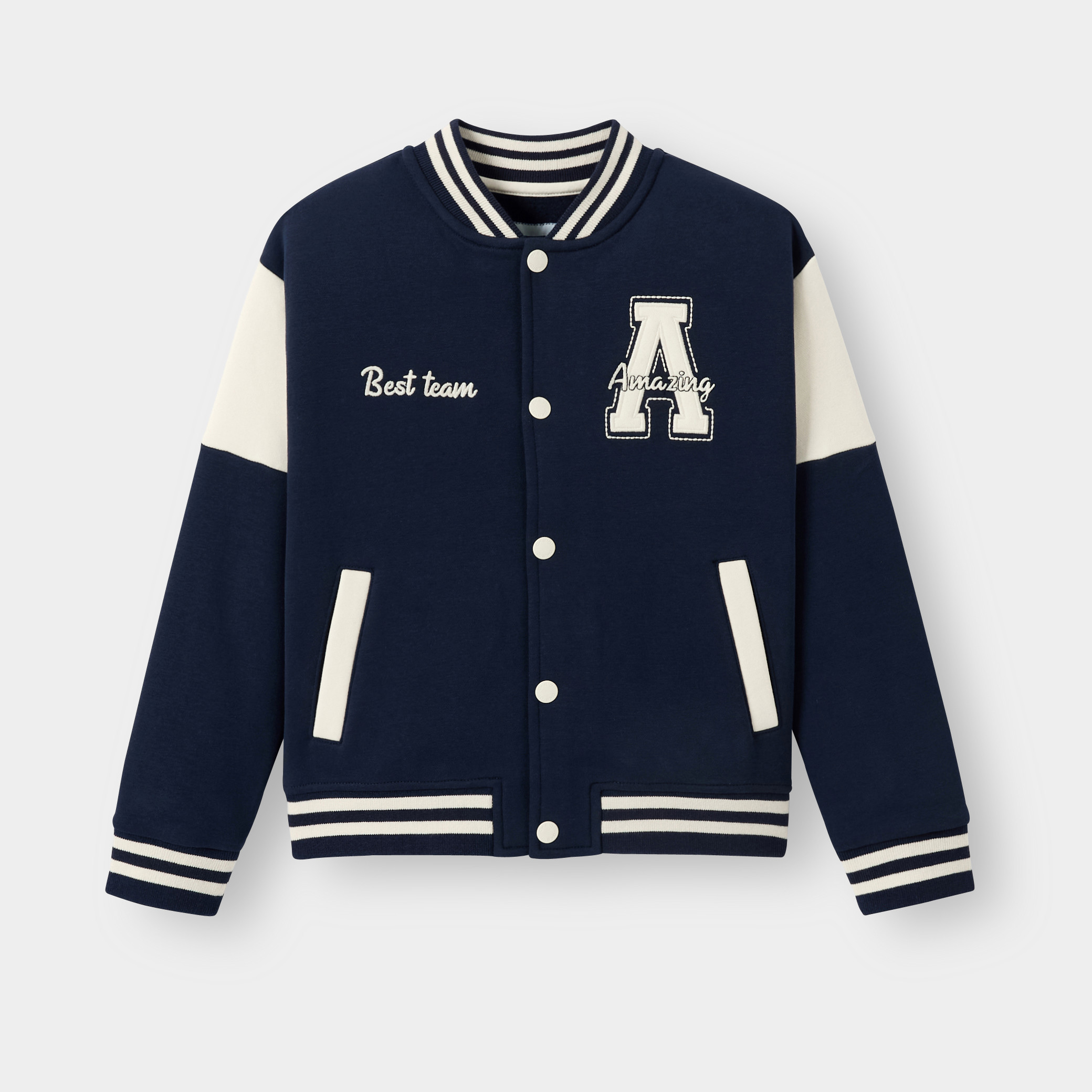 Veste teddy bleu garçon - Bleu navy