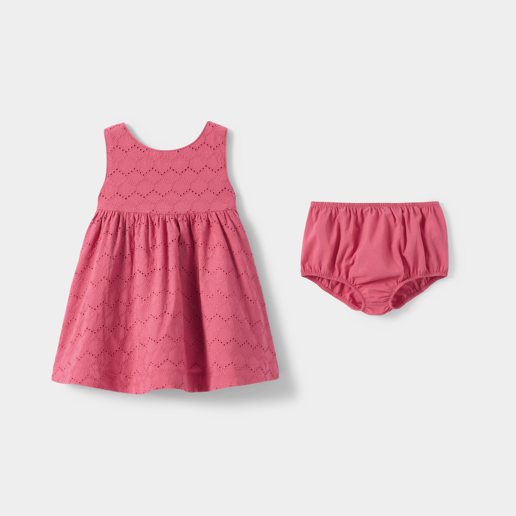 Robe sans manches rose bébé fille - Rose grenade