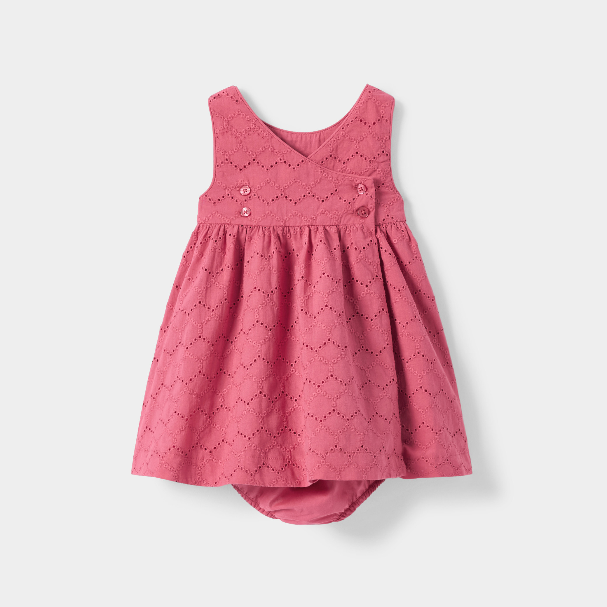 Robe sans manches rose bébé fille - Rose grenade