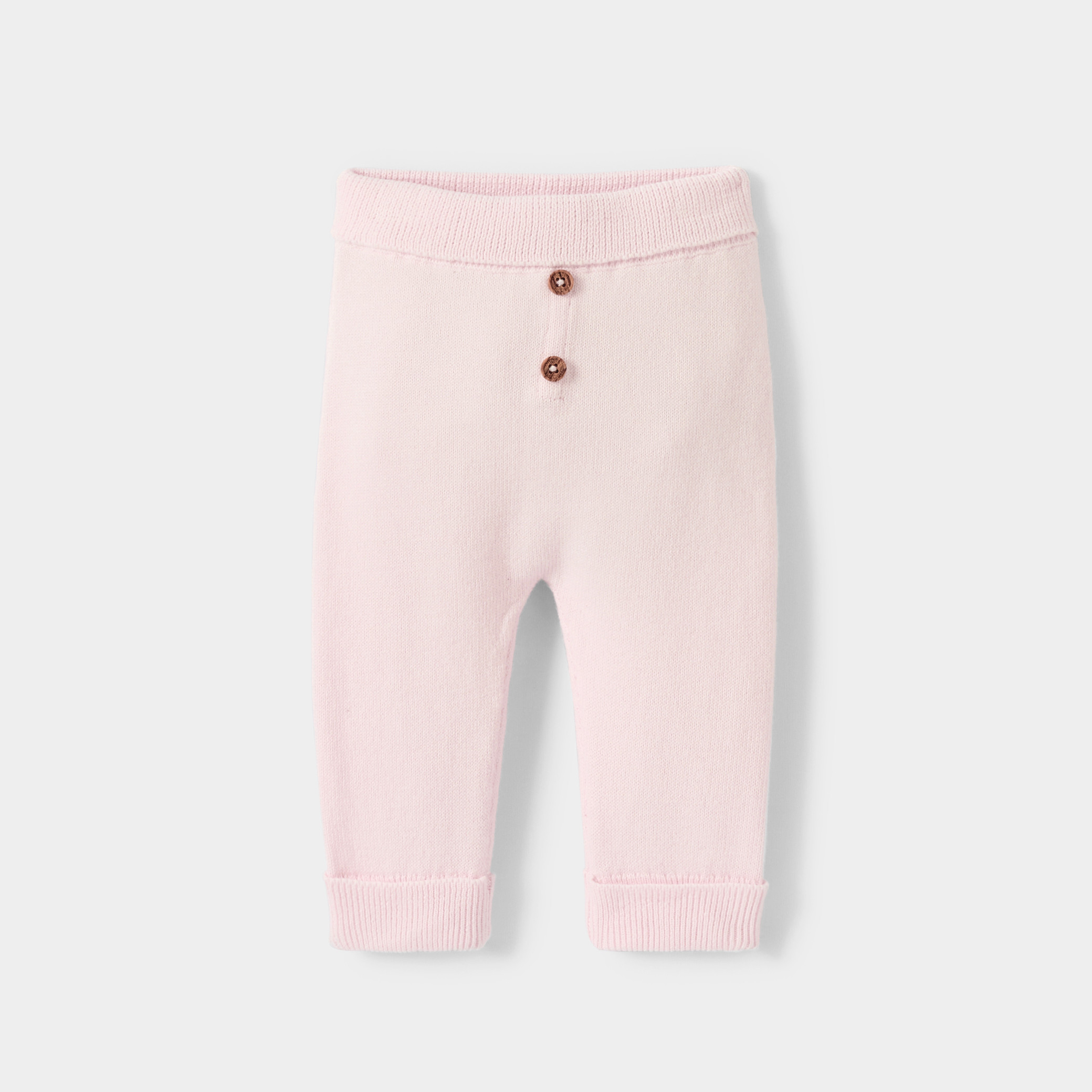 Pull et pantalon maille tricot rose bébé fille - Rose poudre
