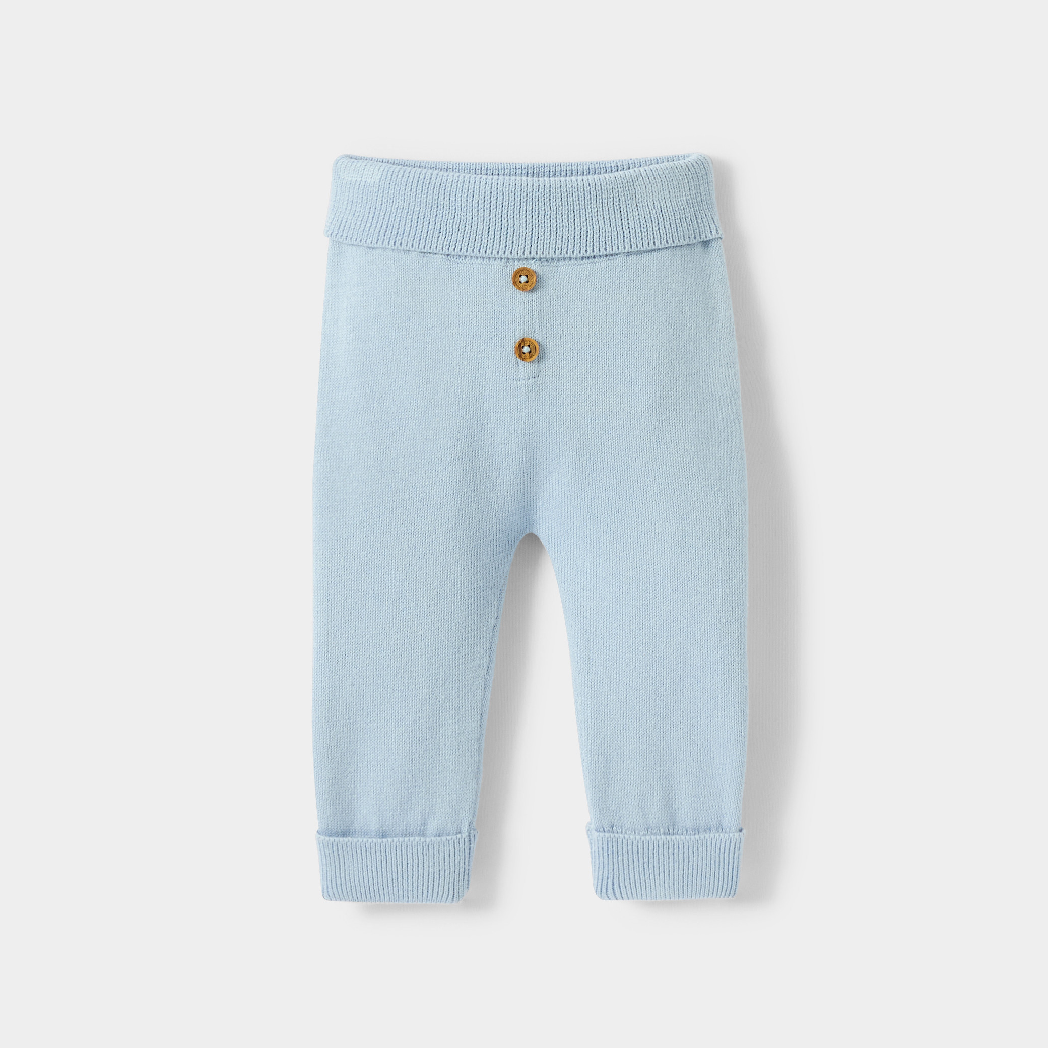 Pull et pantalon maille tricot bleu bébé garçon - Bleu ciel