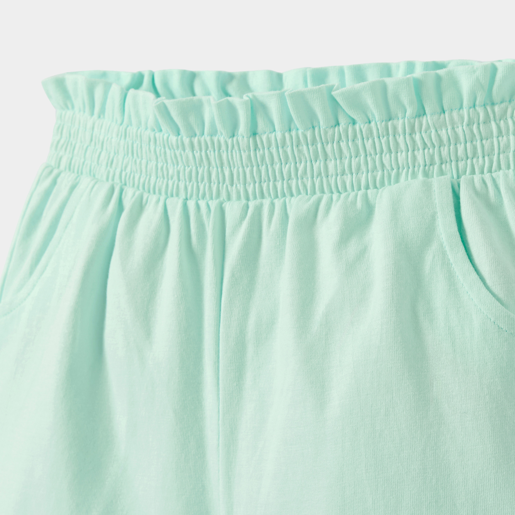 Short violet taille élastiquée fille - Vert aqua
