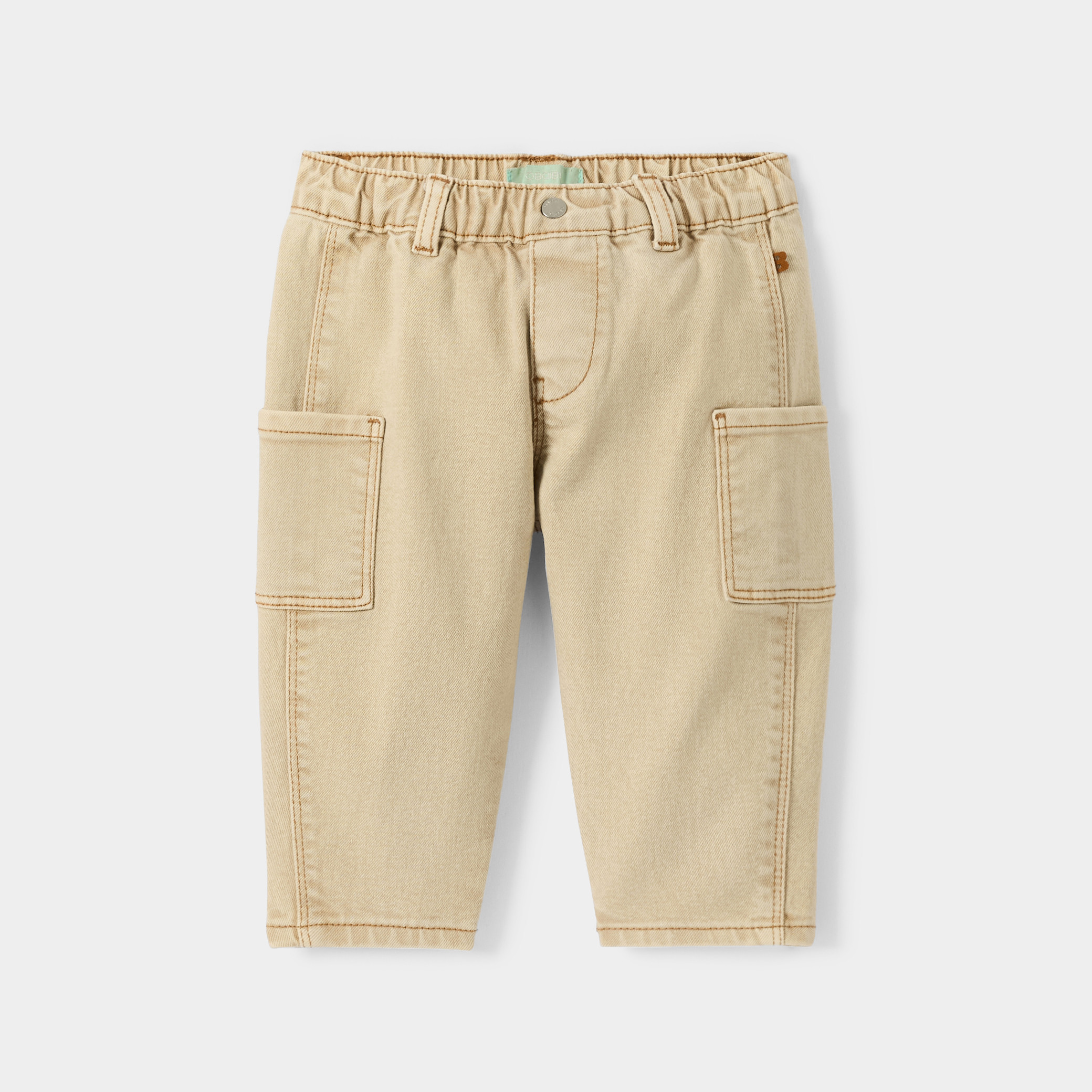 Pantalon denim cargo beige bébé garçon - Denim Beige