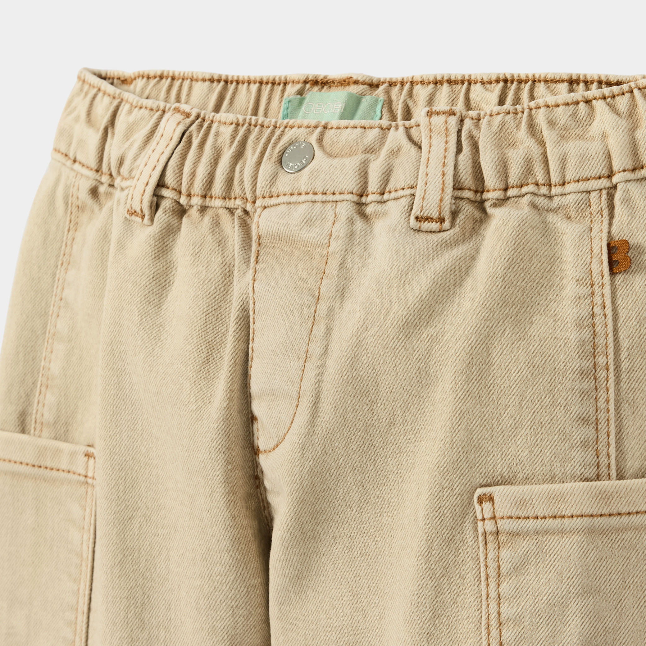 Pantalon denim cargo beige bébé garçon - Denim Beige
