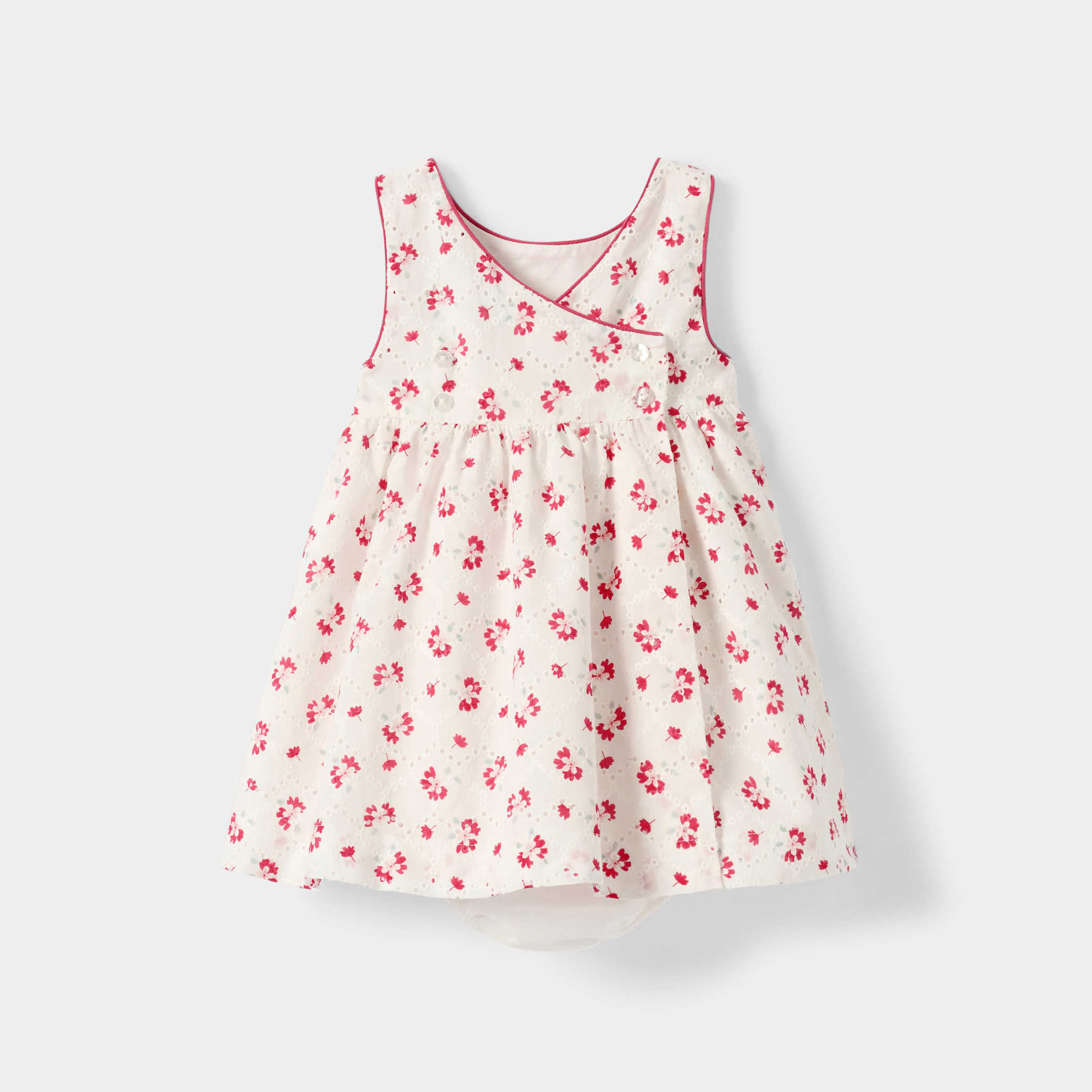 Robe sans manches rose bébé fille - Imprimé rose