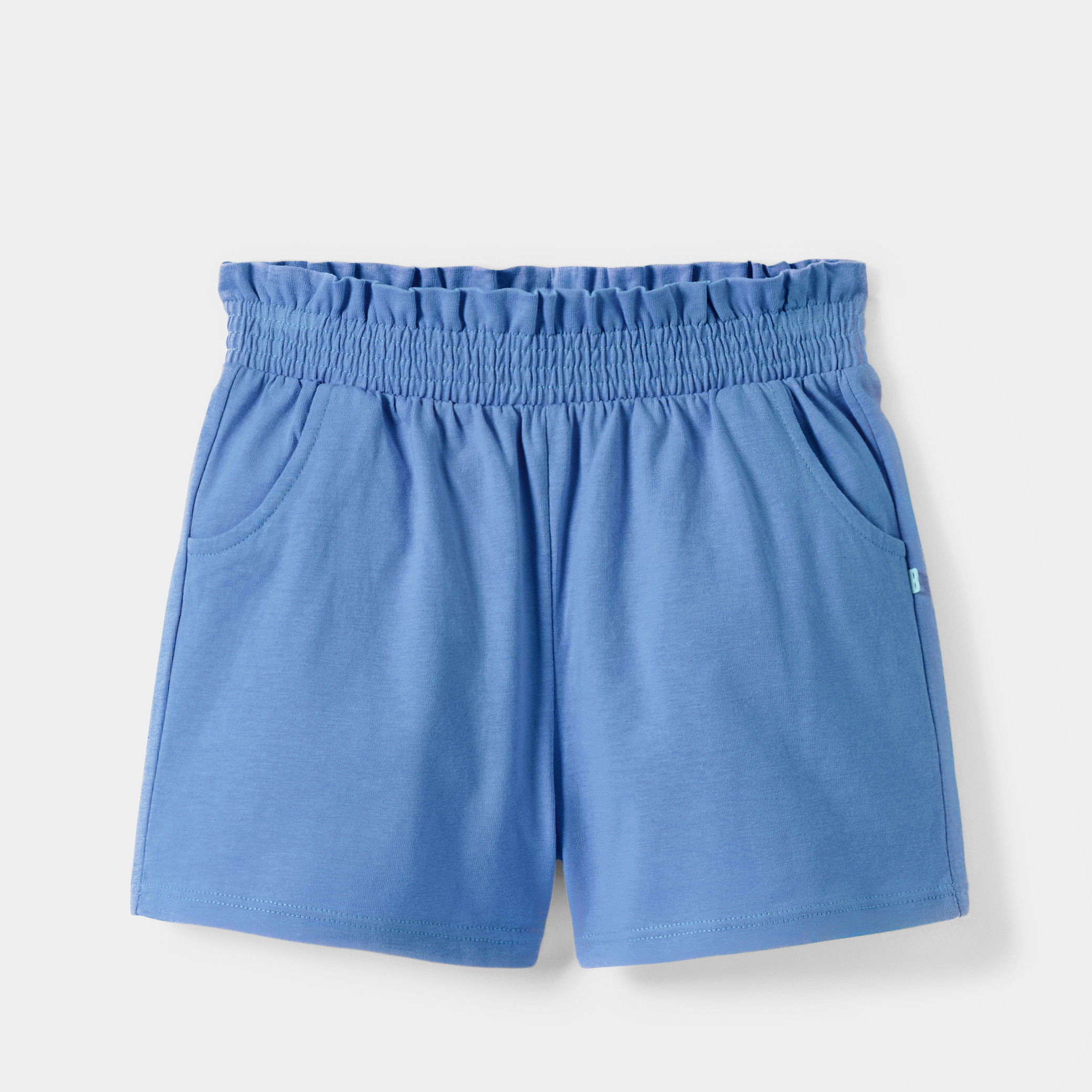 Short violet taille élastiquée fille - Bleu horizon