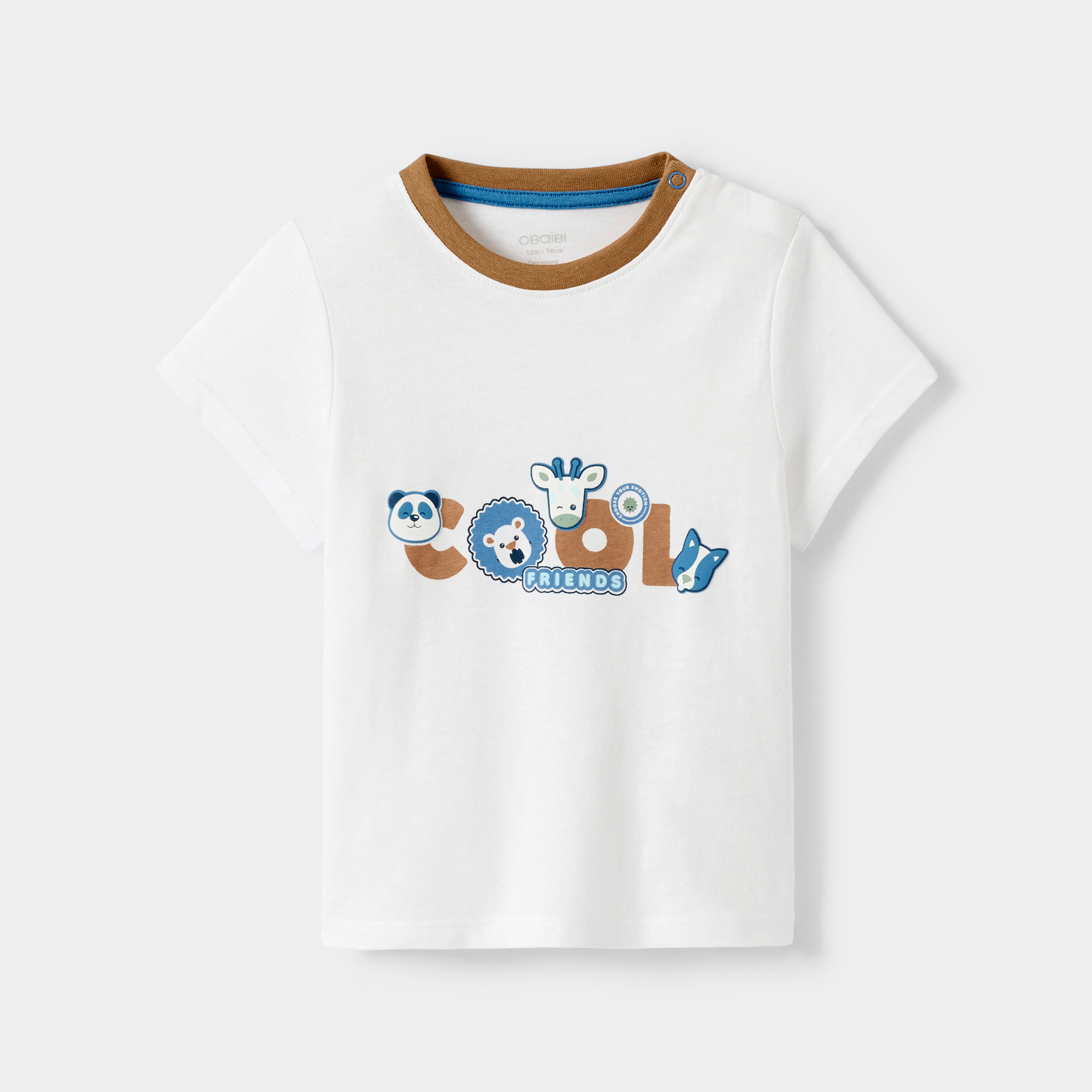 T-shirt animaux blanc bébé garçon - Blanc