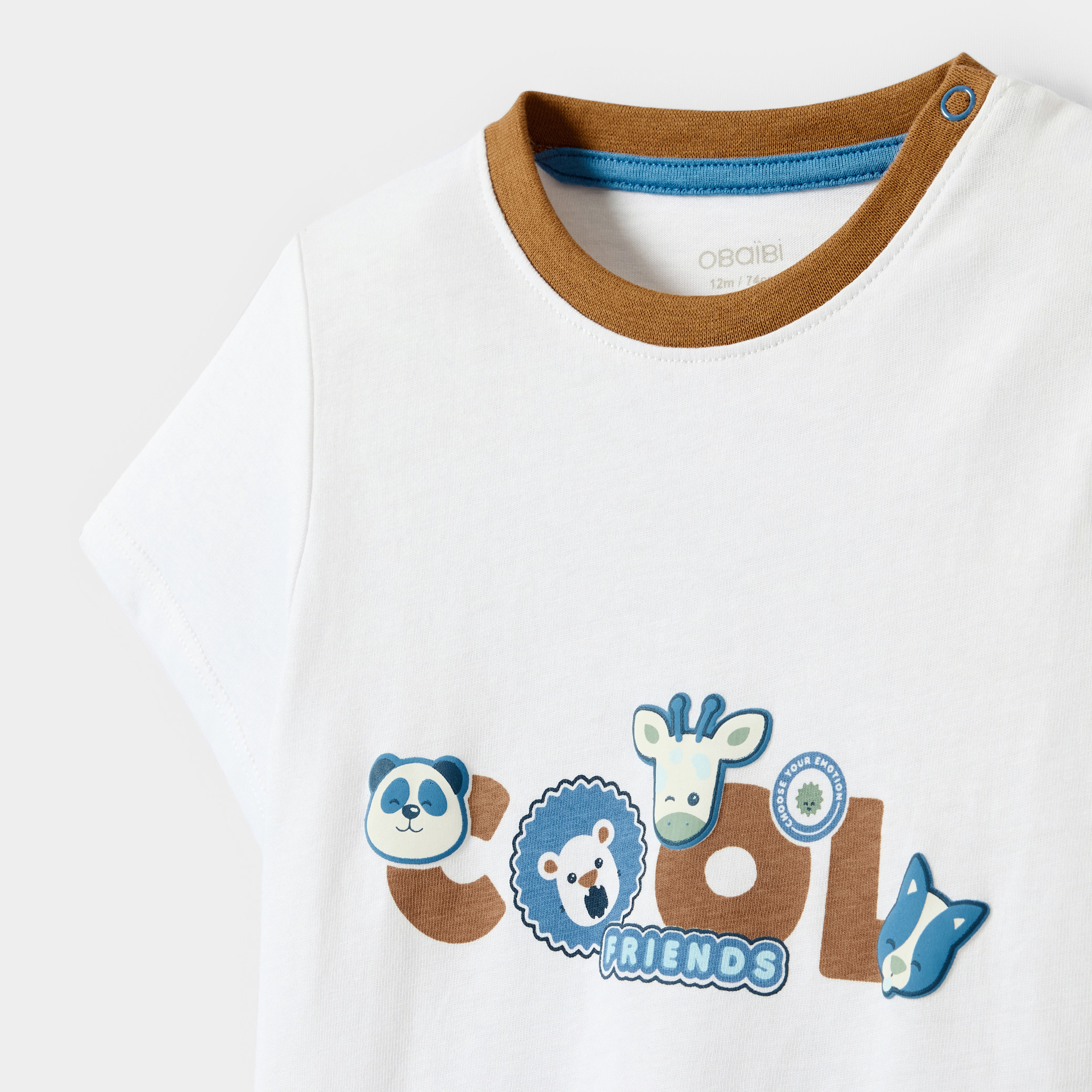 T-shirt animaux blanc bébé garçon - Blanc