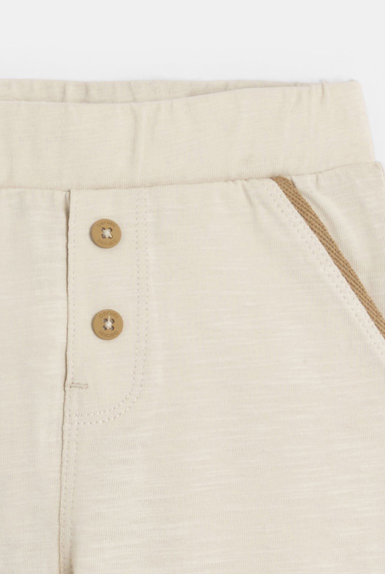 Pantalon jersey léger beige bébé garçon - Ecru ciment