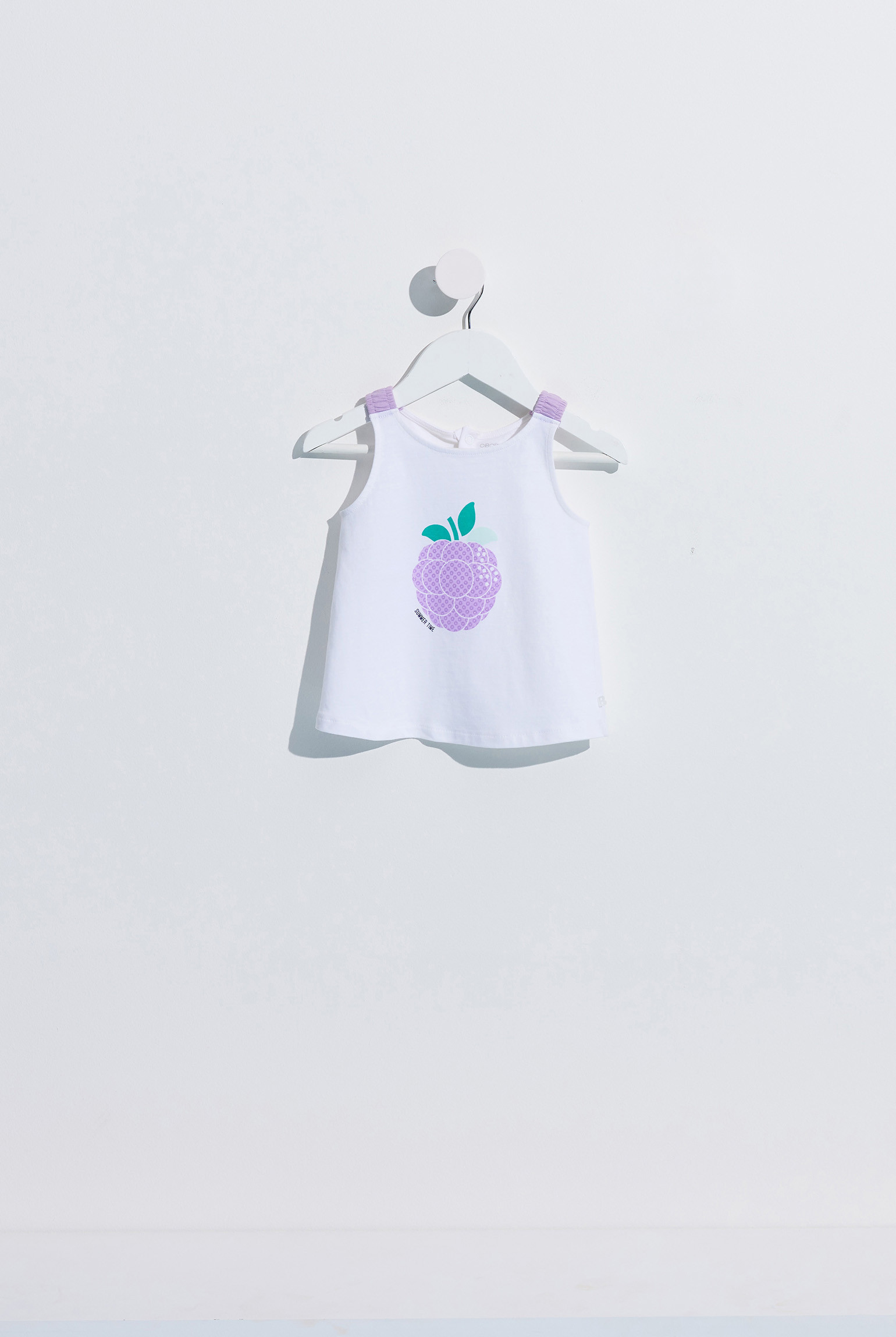 Débardeur blanc motif pomme bébé fille - Rose Clair