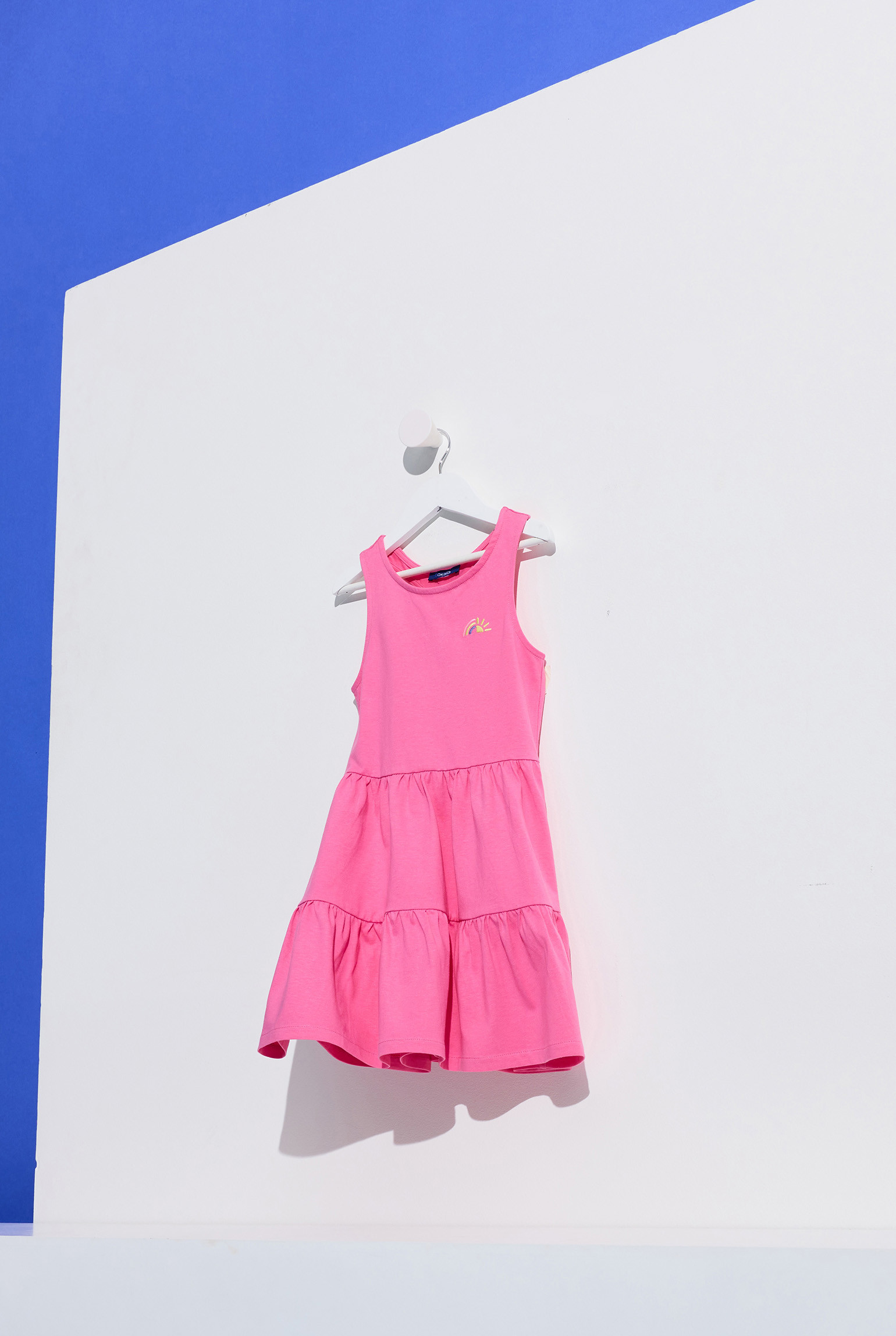 Robe rose sans manches fille - Rose malabar