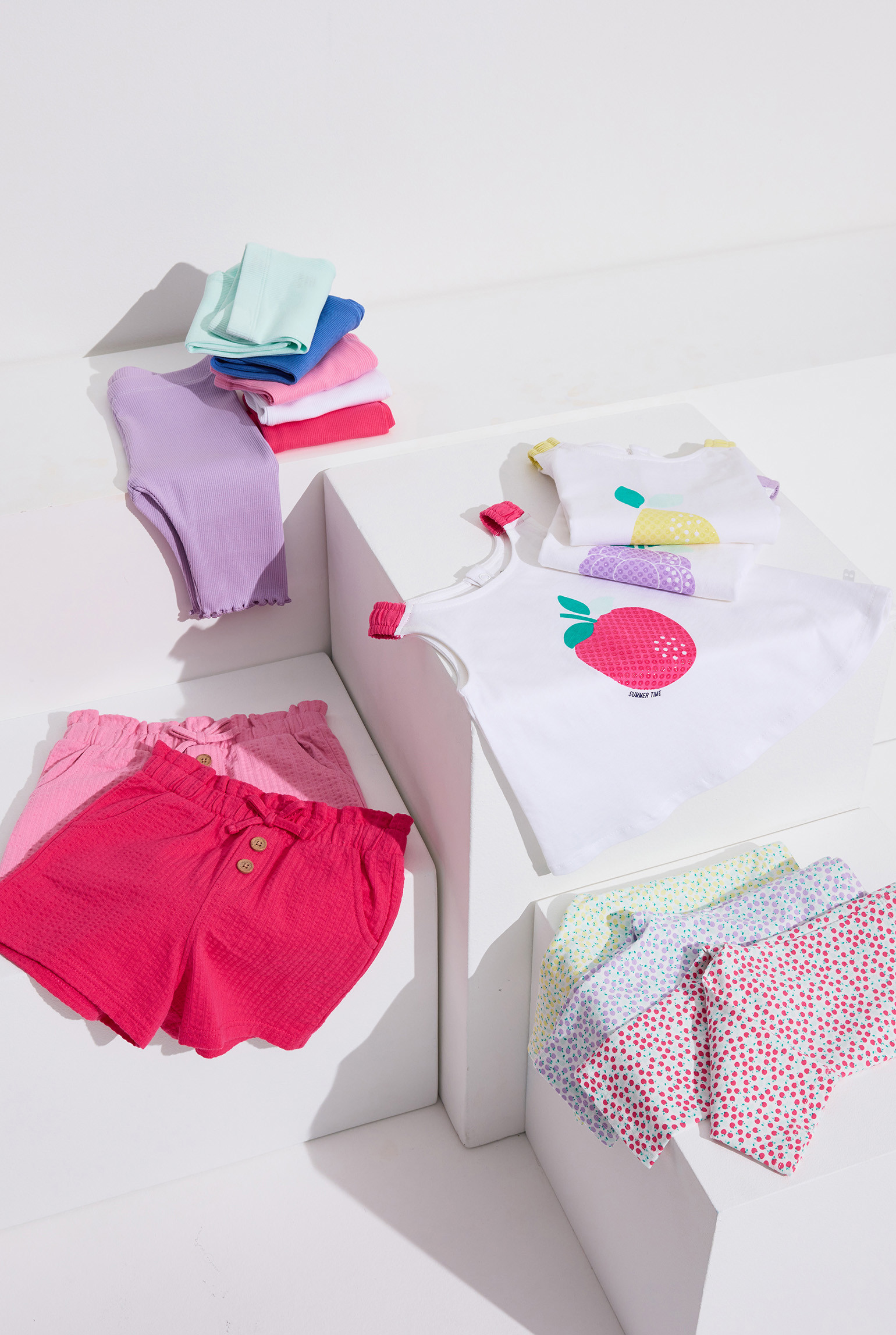 Débardeur blanc motif pomme bébé fille - Rose Fonce