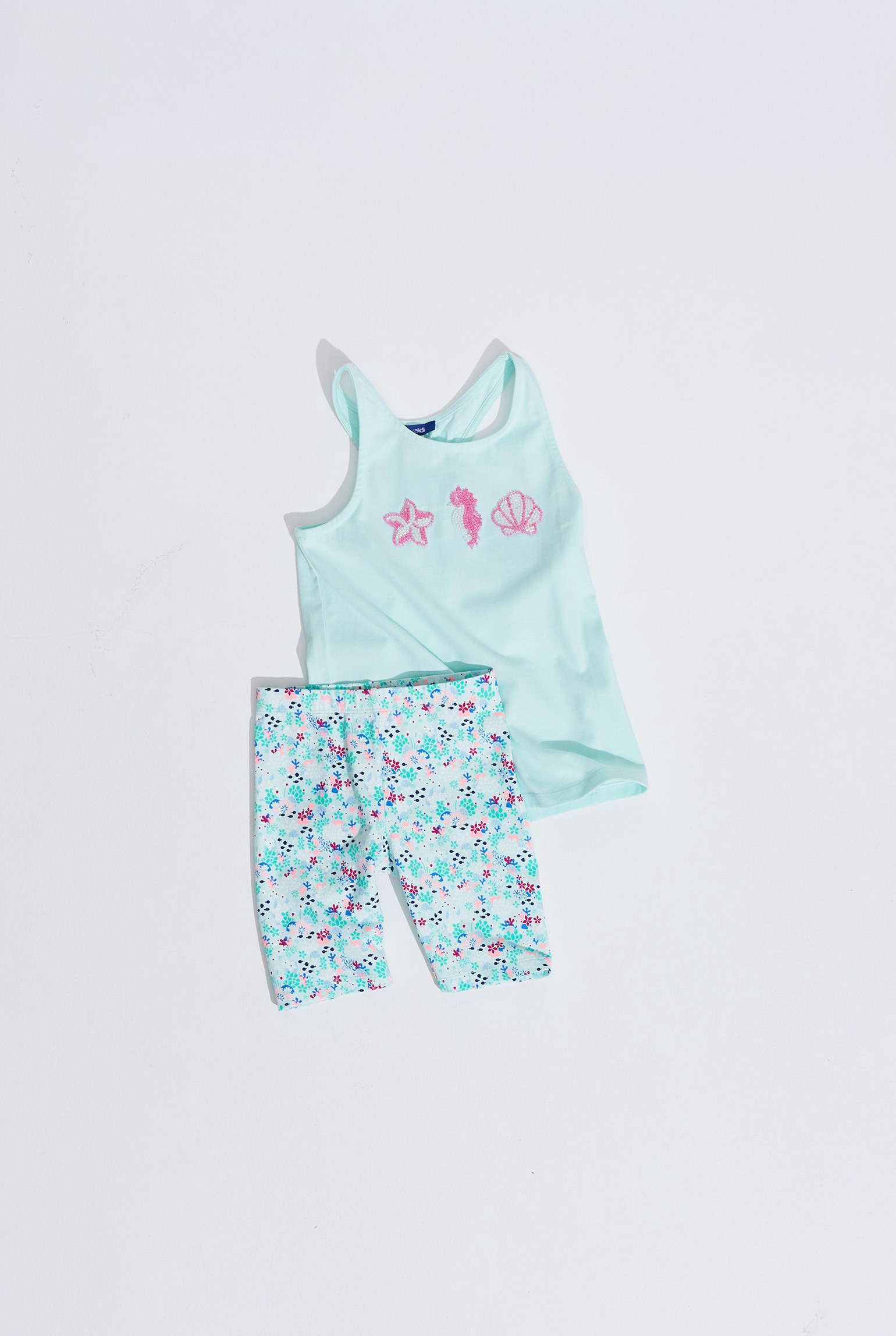Legging rose fleuri fille - Imprimé vert