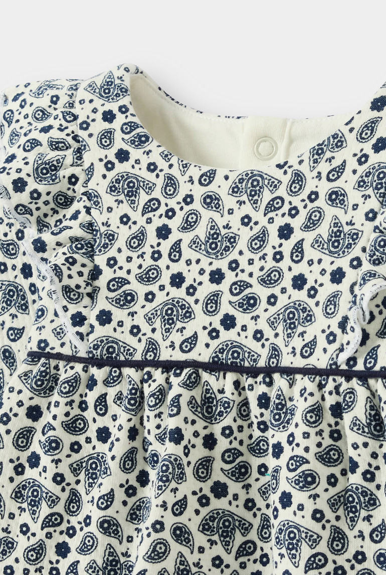 Robe imprimée bleu bébé fille - Imprimé bleu