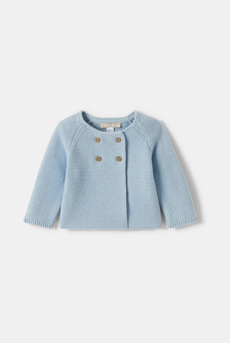 Gilet manches longues bleu nuit bébé fille - Bleu ciel