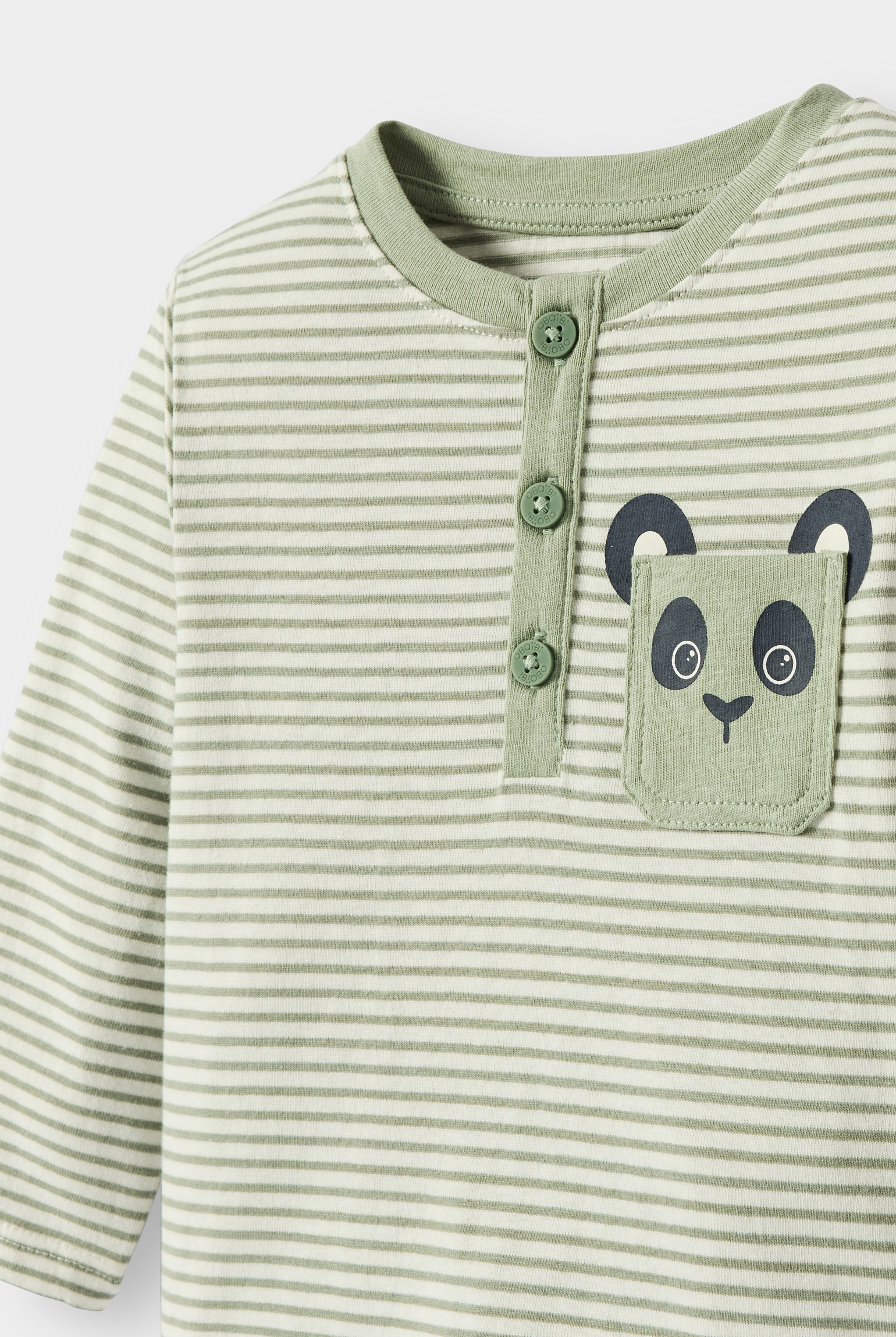 T-shirt à rayure beige bébé garçon - Rayures vert