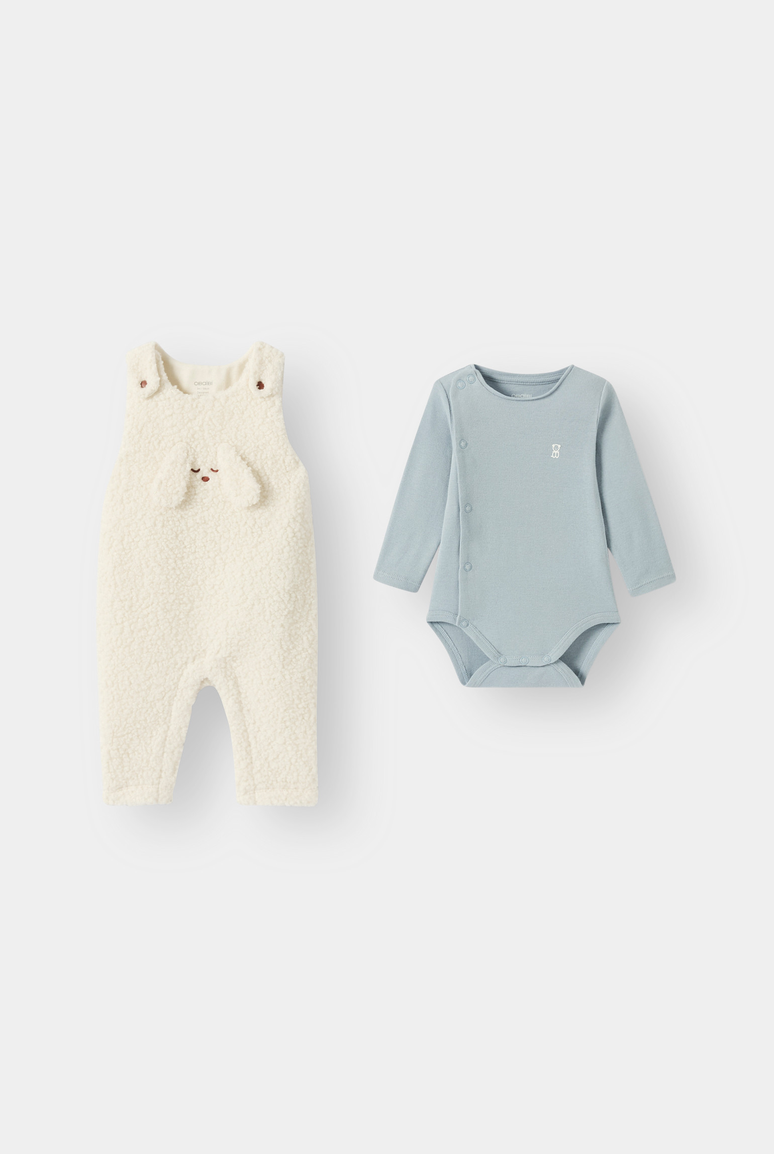 Salopette moumoute et body bleu bébé garçon - bleu