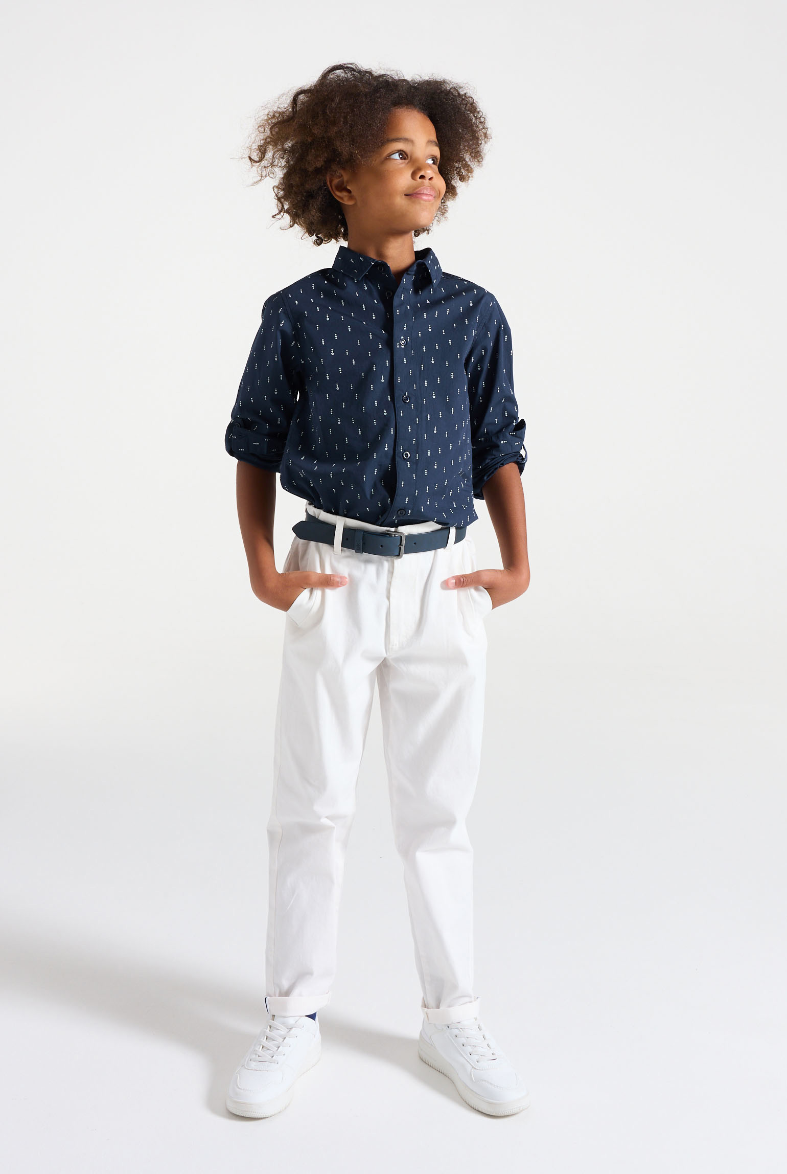 Chemise bleue marine garçon - Imprimé bleu