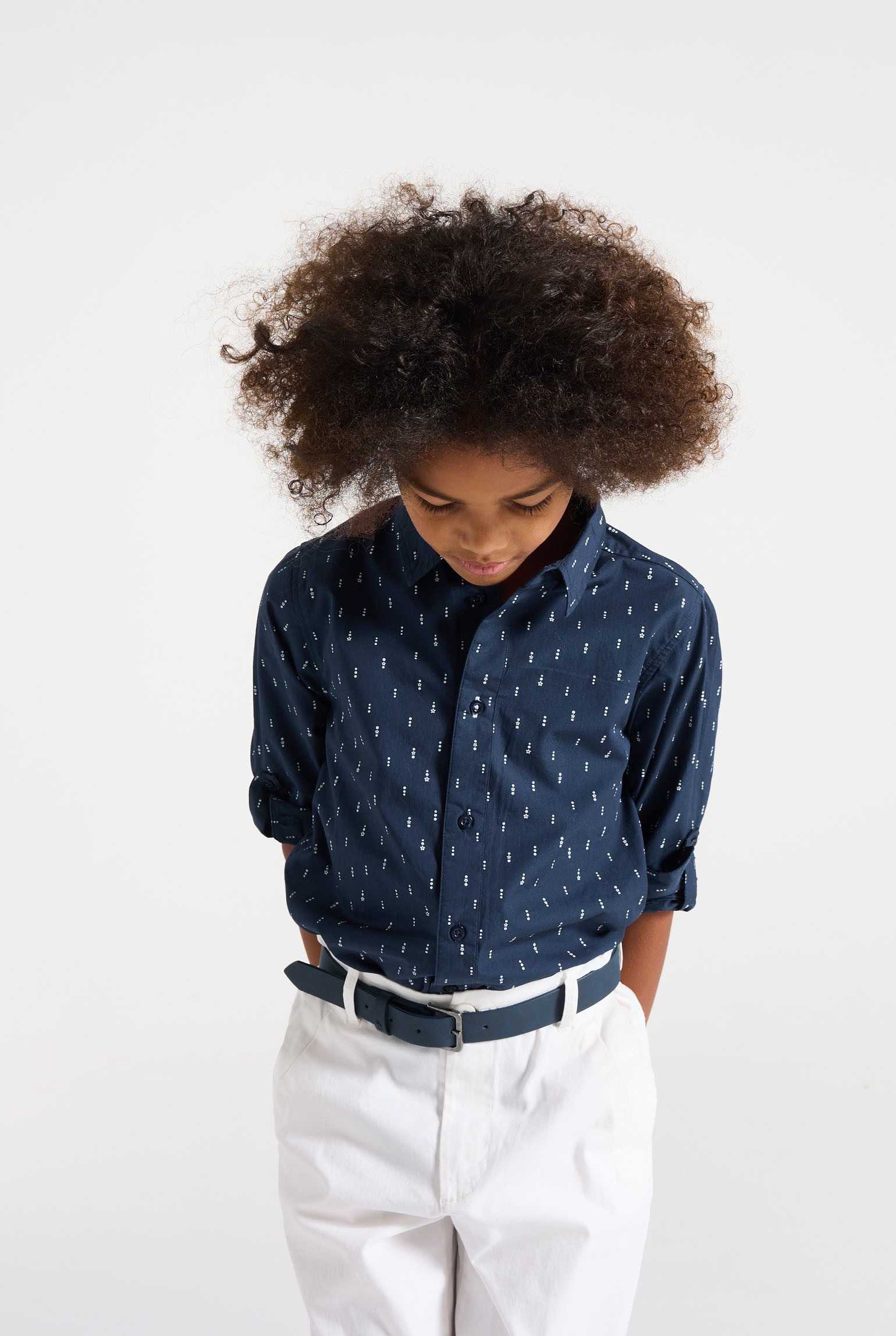 Chemise bleue marine garçon - Imprimé bleu