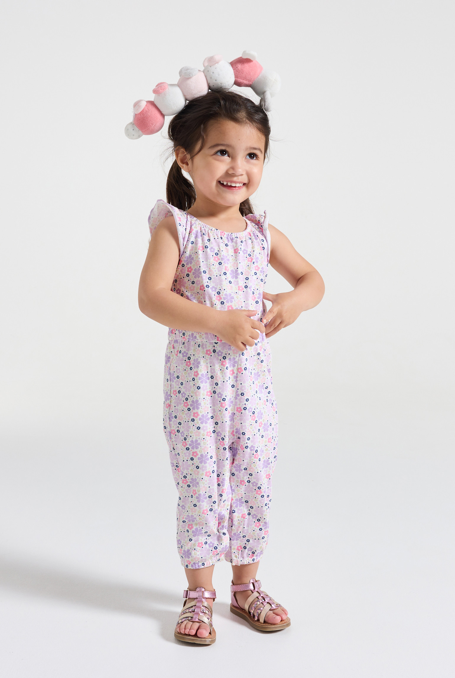 Combi fantaisie fruits orange bébé fille - Imprimé rose