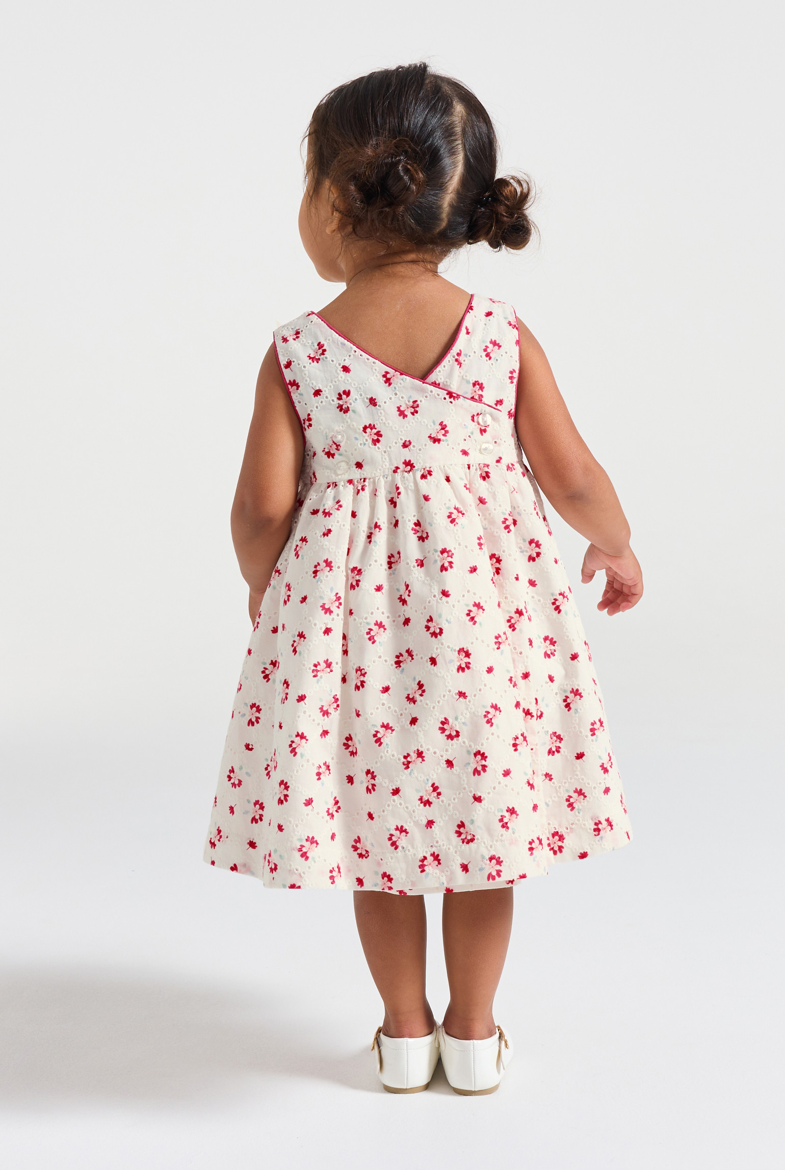 Robe sans manches rose bébé fille - Imprimé rose
