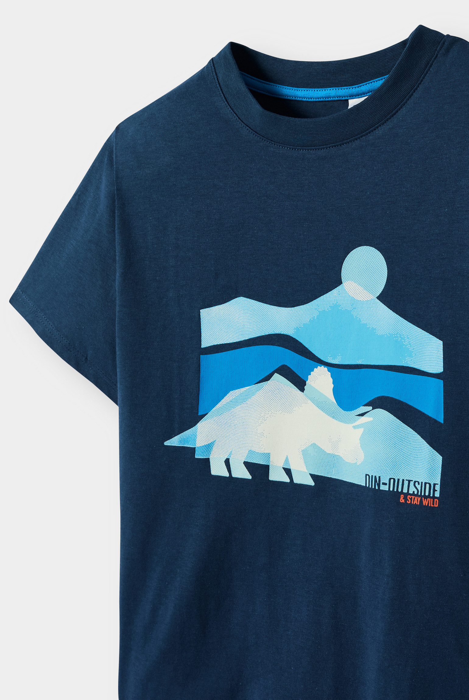T-shirt motif dinosaure bleu garçon - Bleu Agate